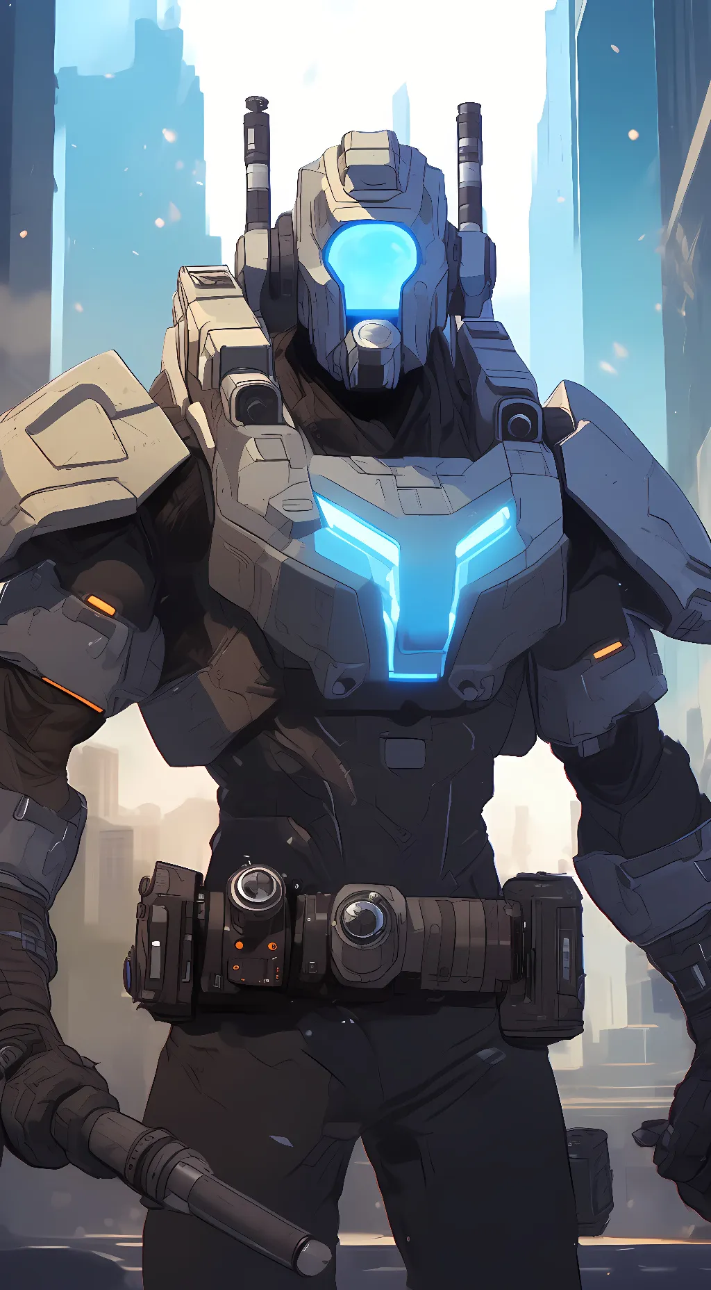 ai character: titam camera man background