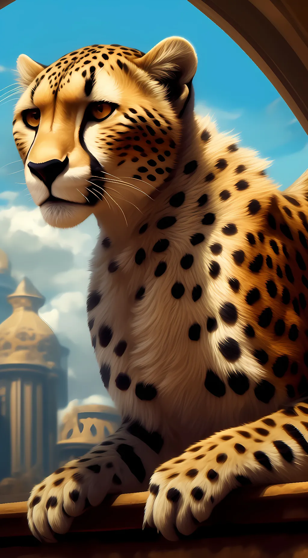 ai character: Male Cheetah background