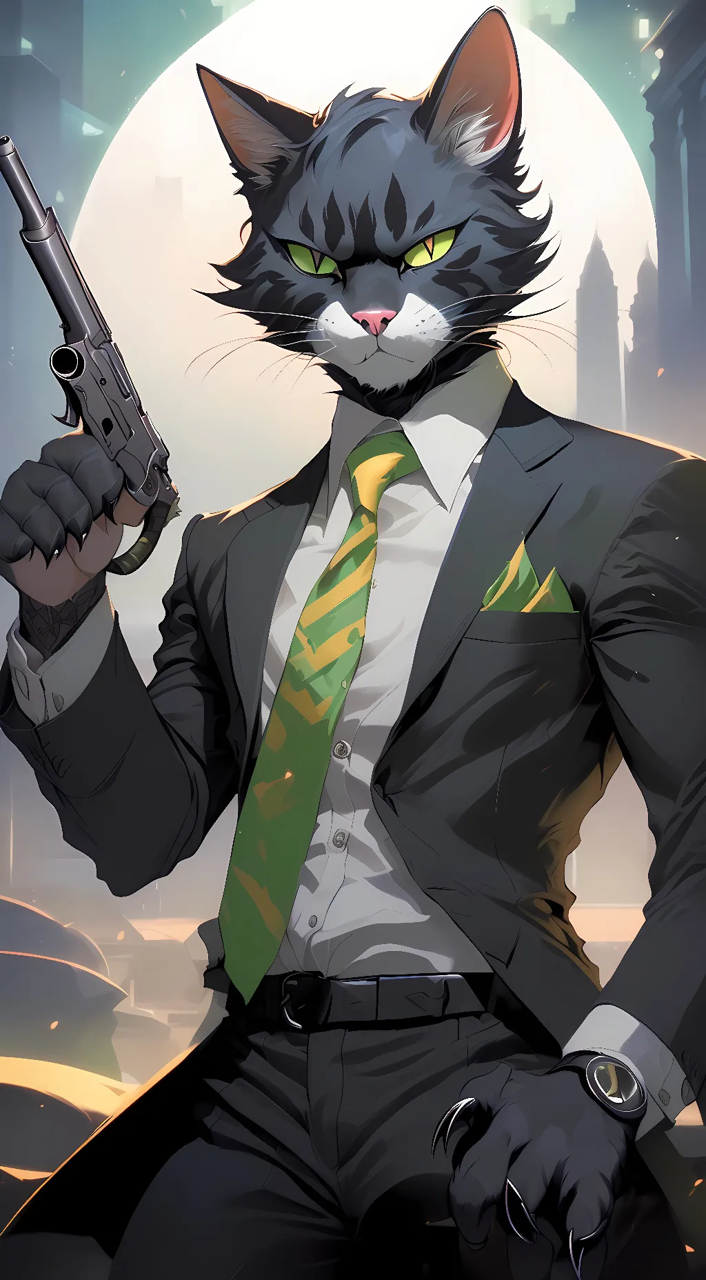 ai character: katana background