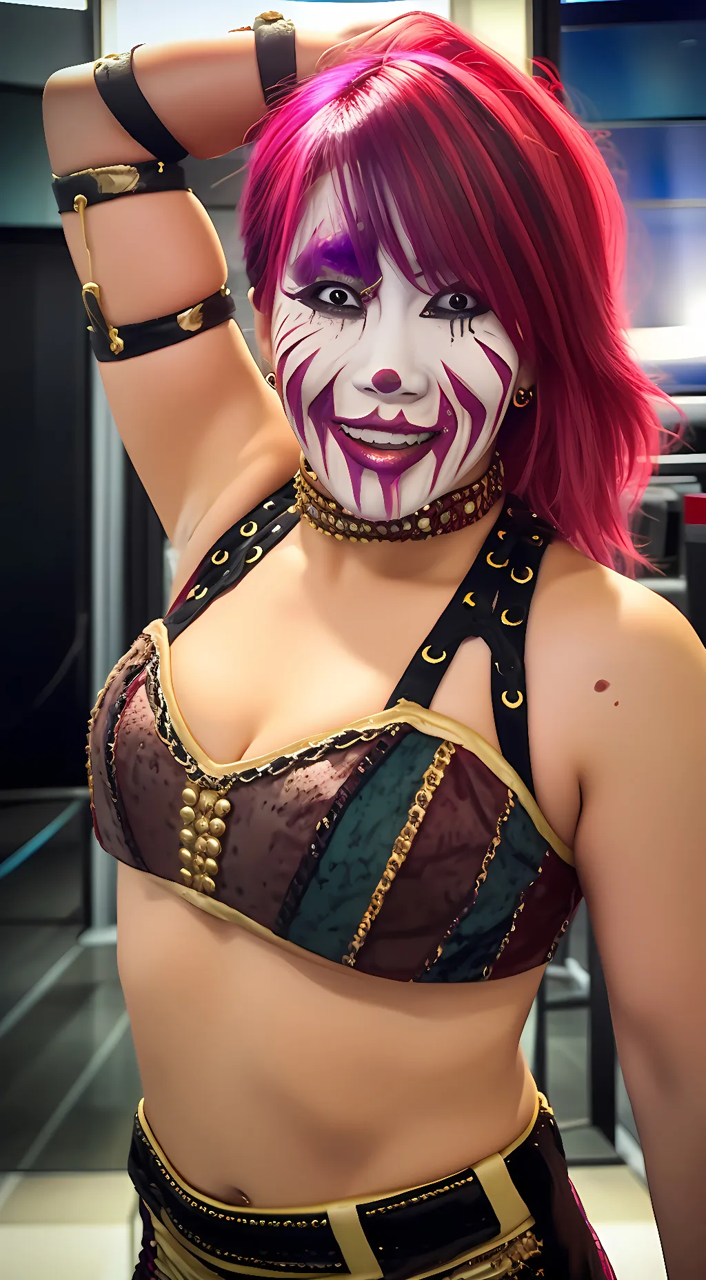 ai character: Dark Asuka WWE background