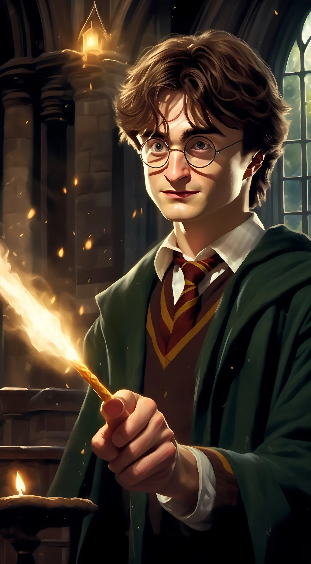 ai character: Harry Potter  background