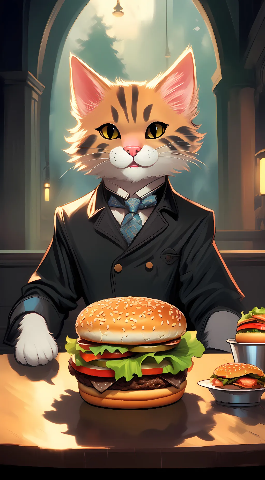 ai character: Rizzless cat  background