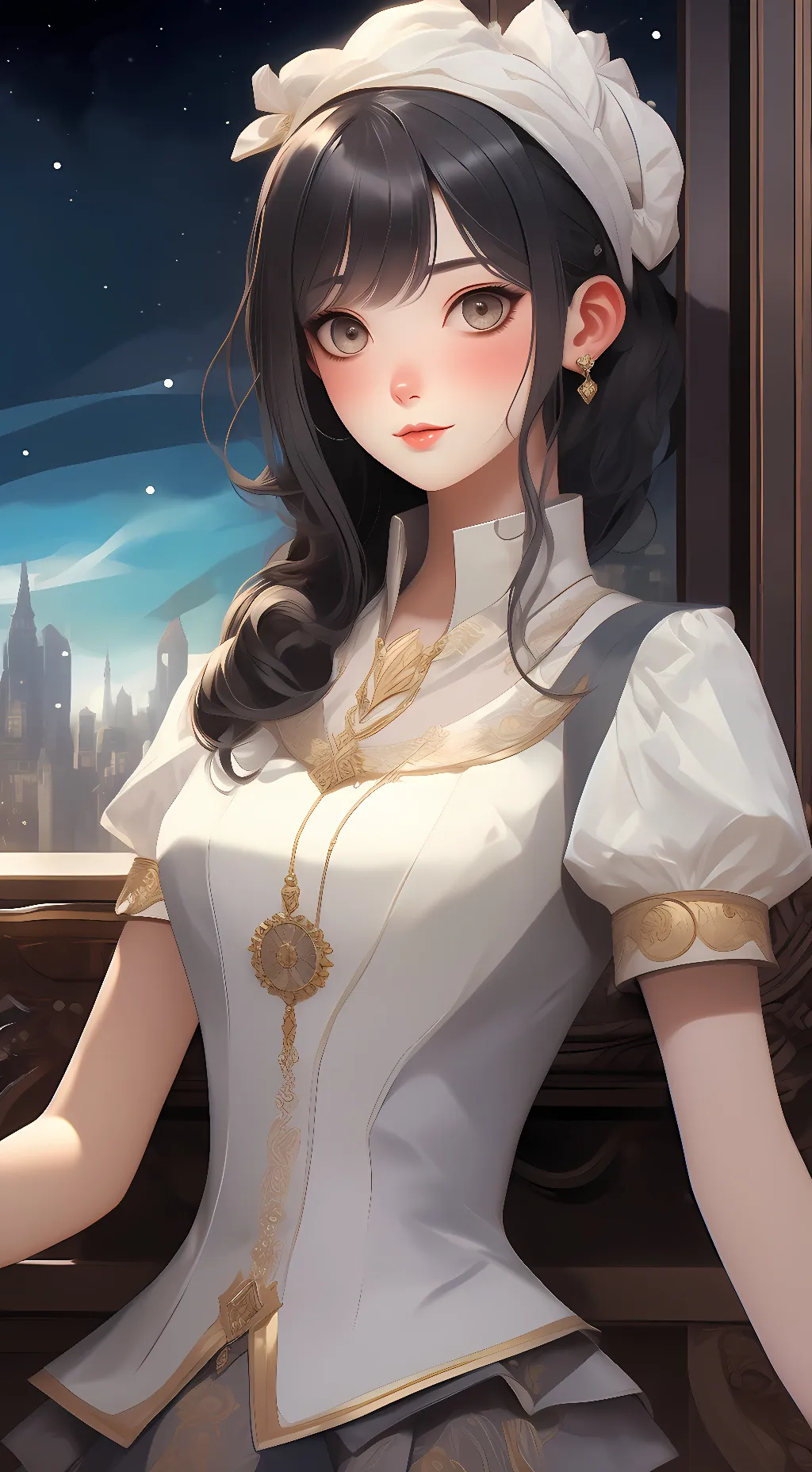 ai character: Crystal green background