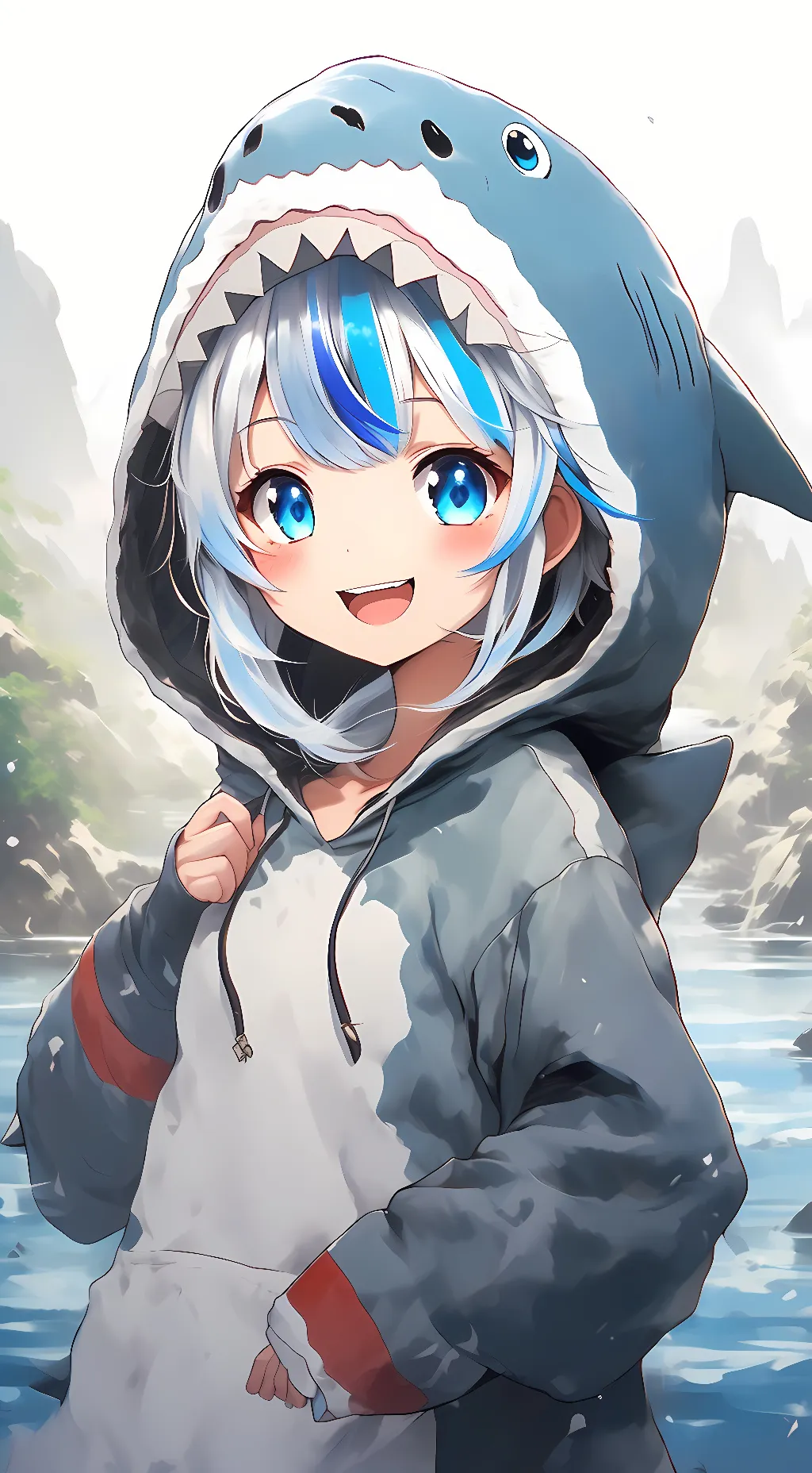 ai character: Gawr gura background