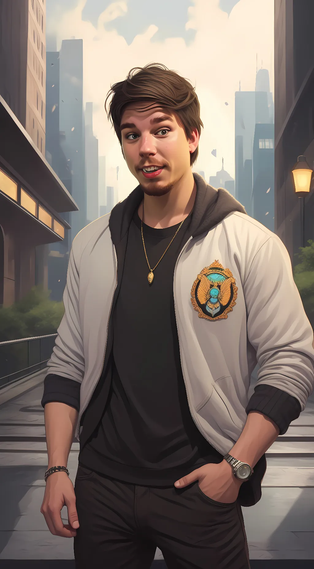 ai character: Fake Mr.Beast  background