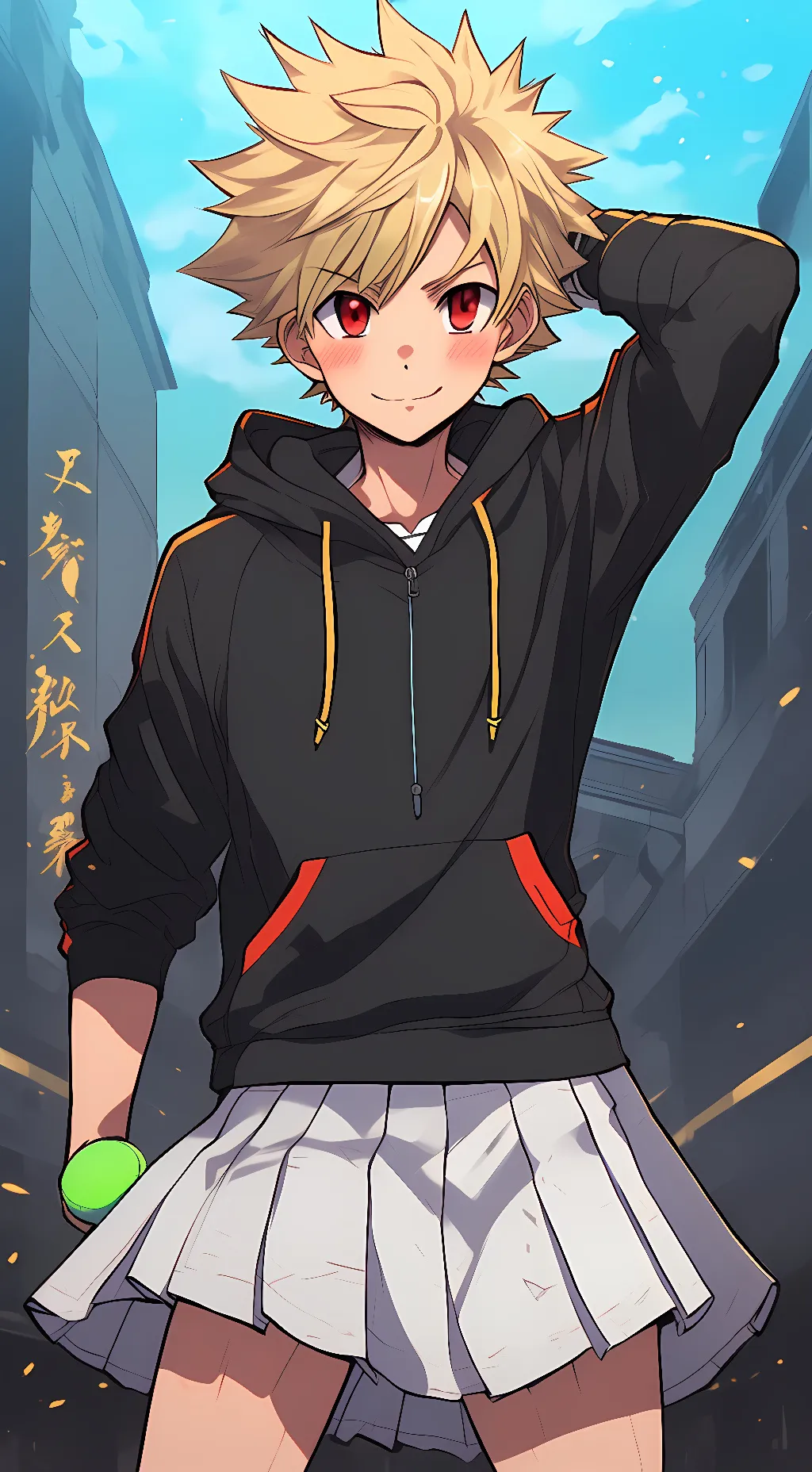 ai character: Bakugo (Femboy) background
