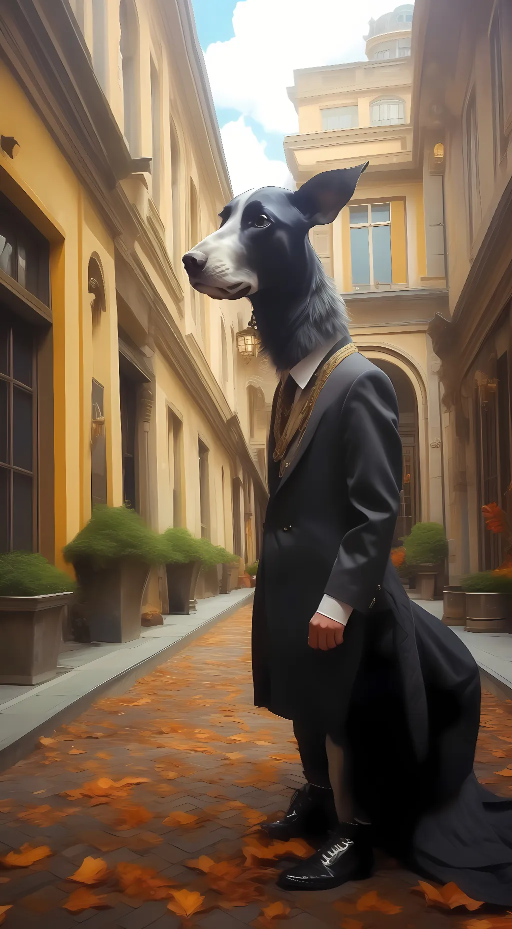 ai character: dog background