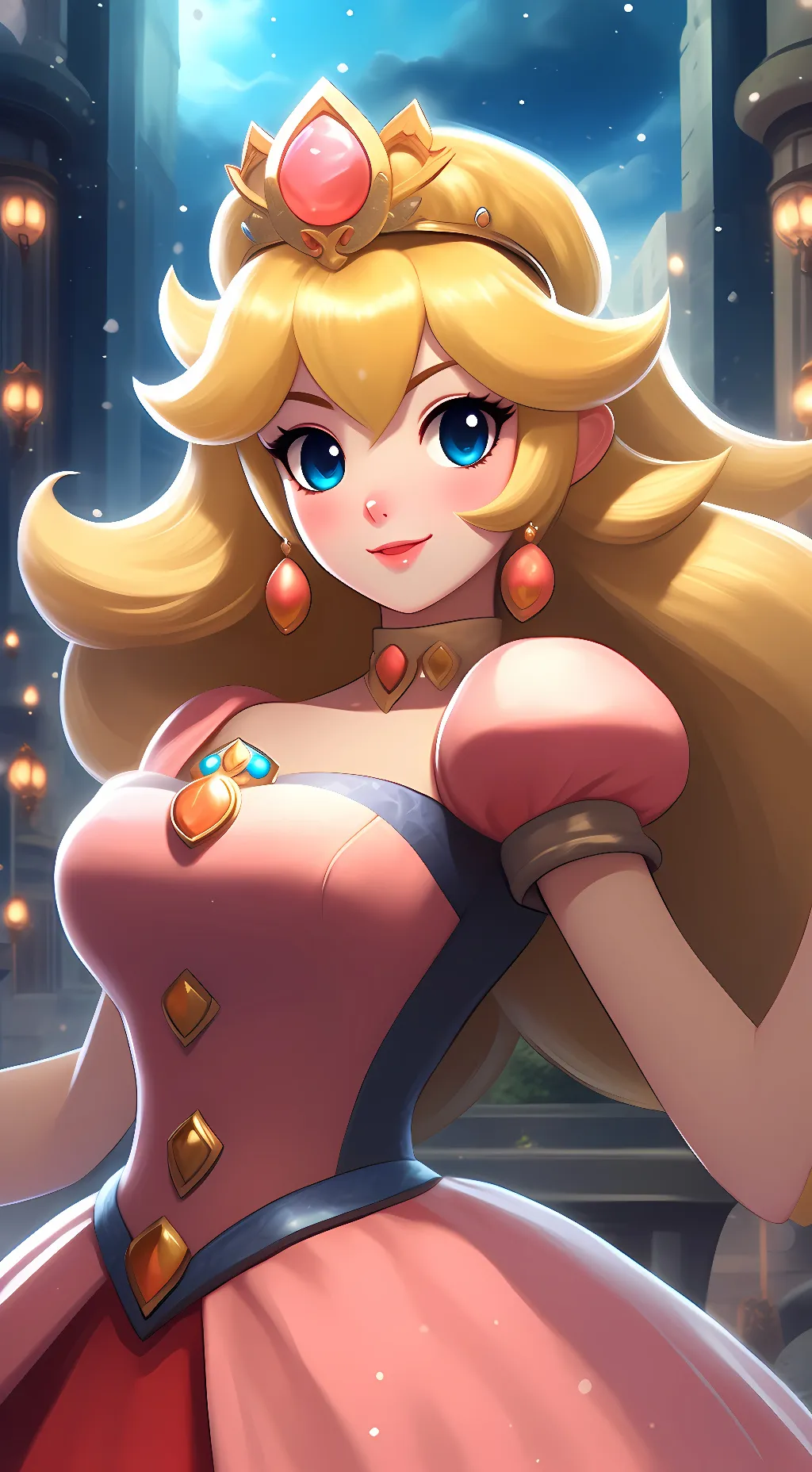 ai character: giantess princess  background