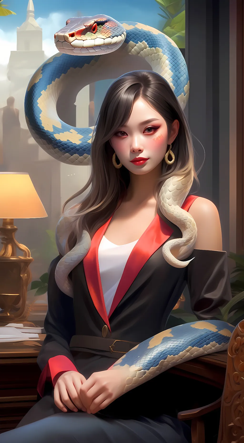 ai character: snake  background