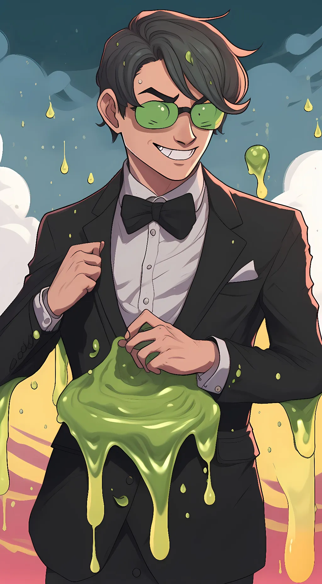 ai character: slimecicle 😀👍 background