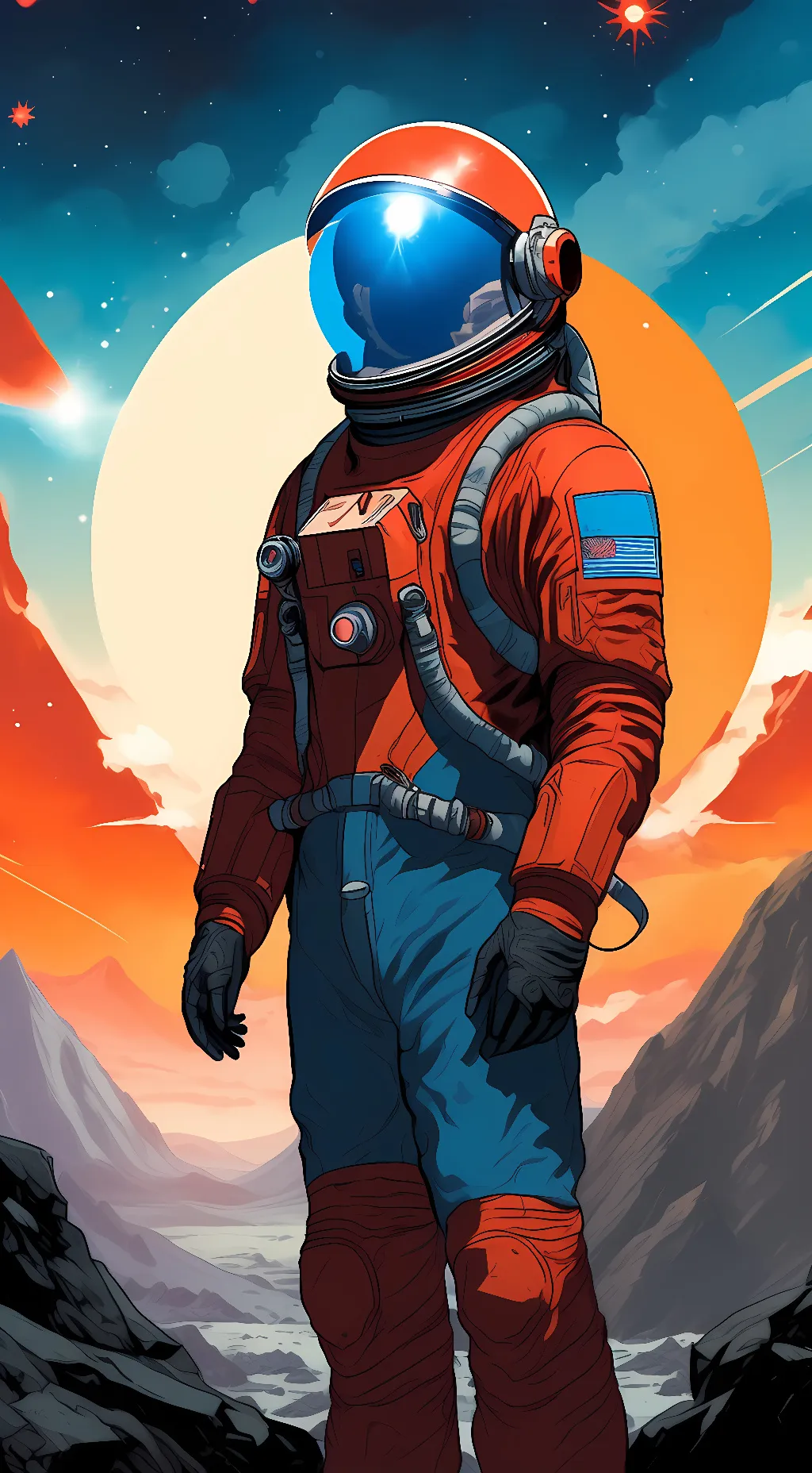 ai character: Red imposter background