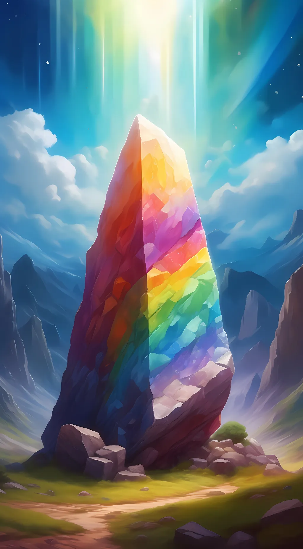 ai character: wishing rock background