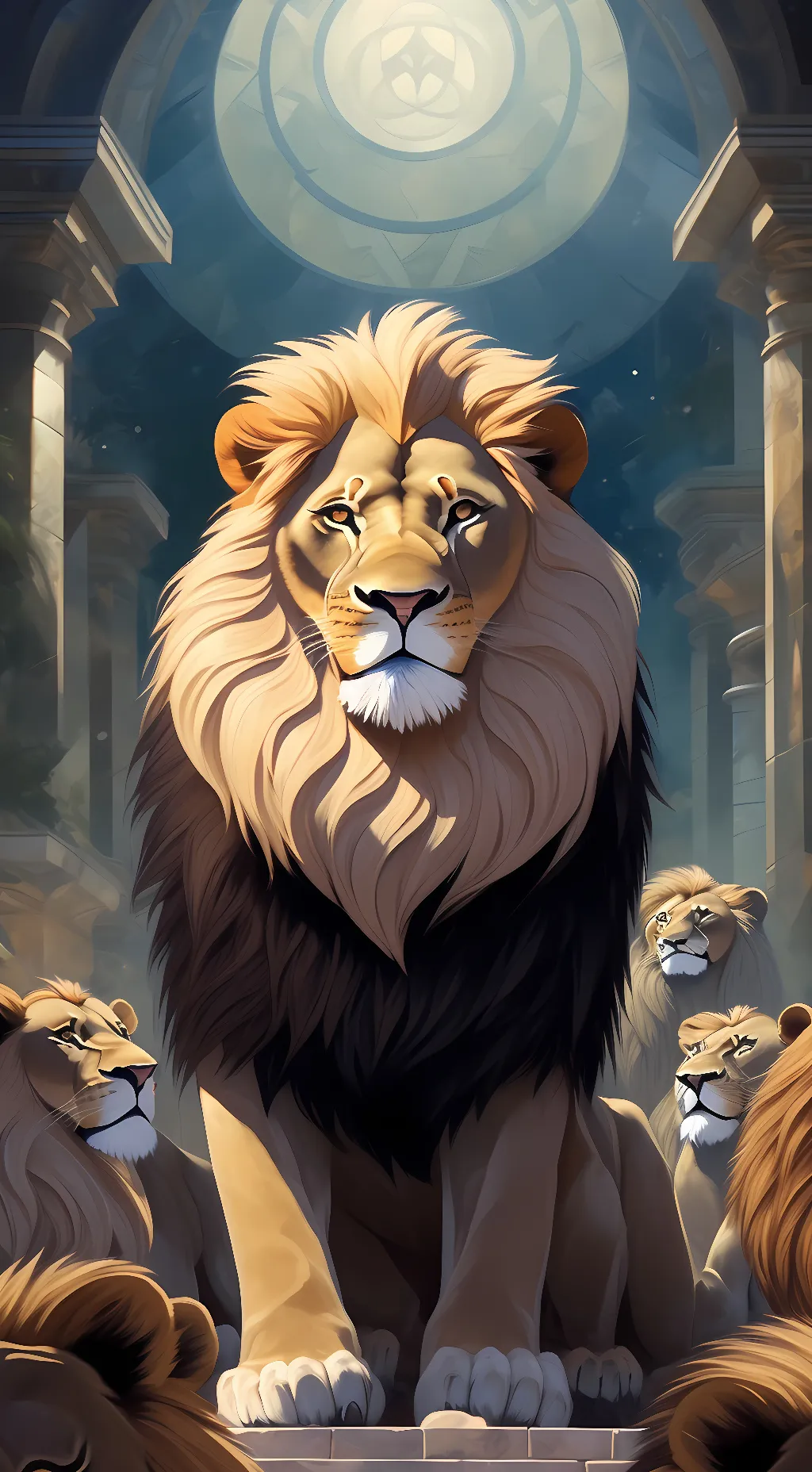 ai character: (Lion pride) background