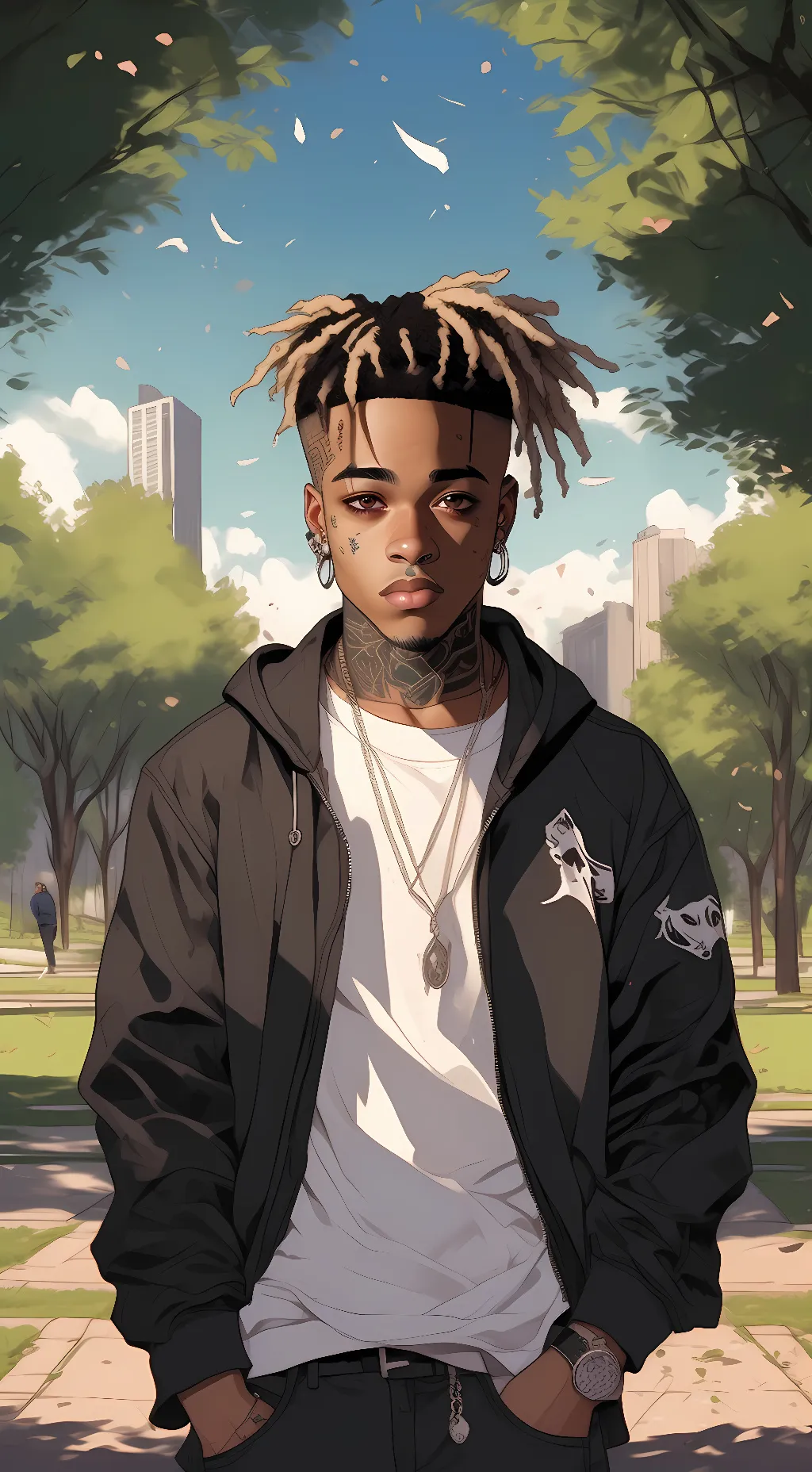 ai character: XXXTENTACION background