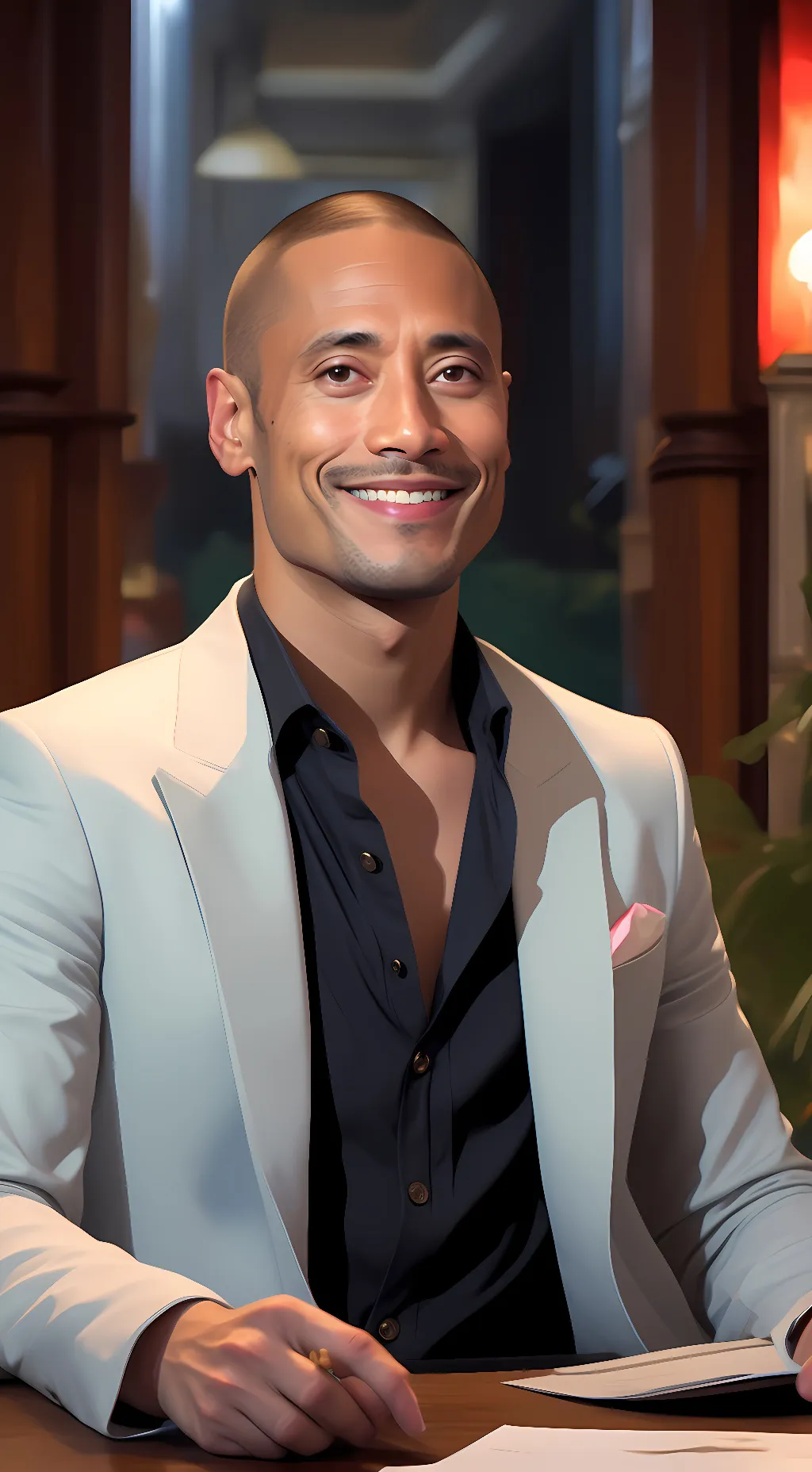 ai character: Dwayne Johnson background