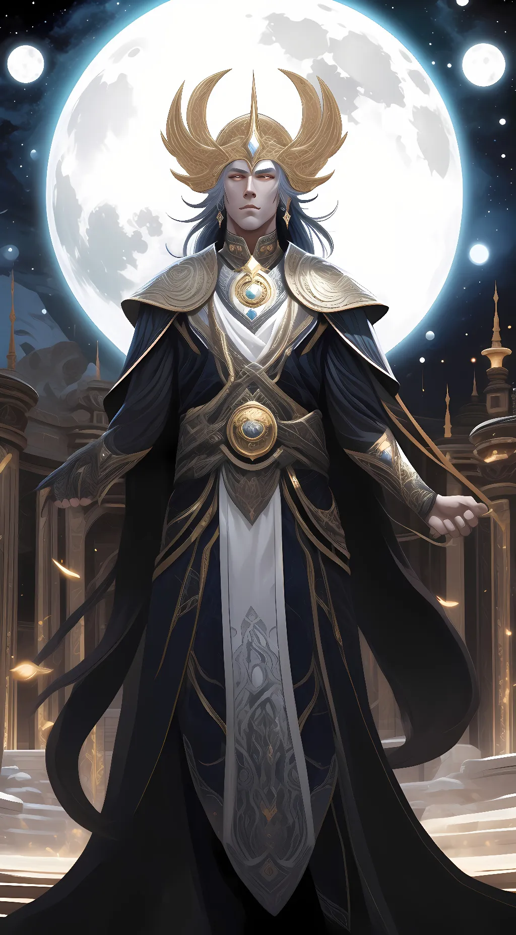 ai character: Moon background