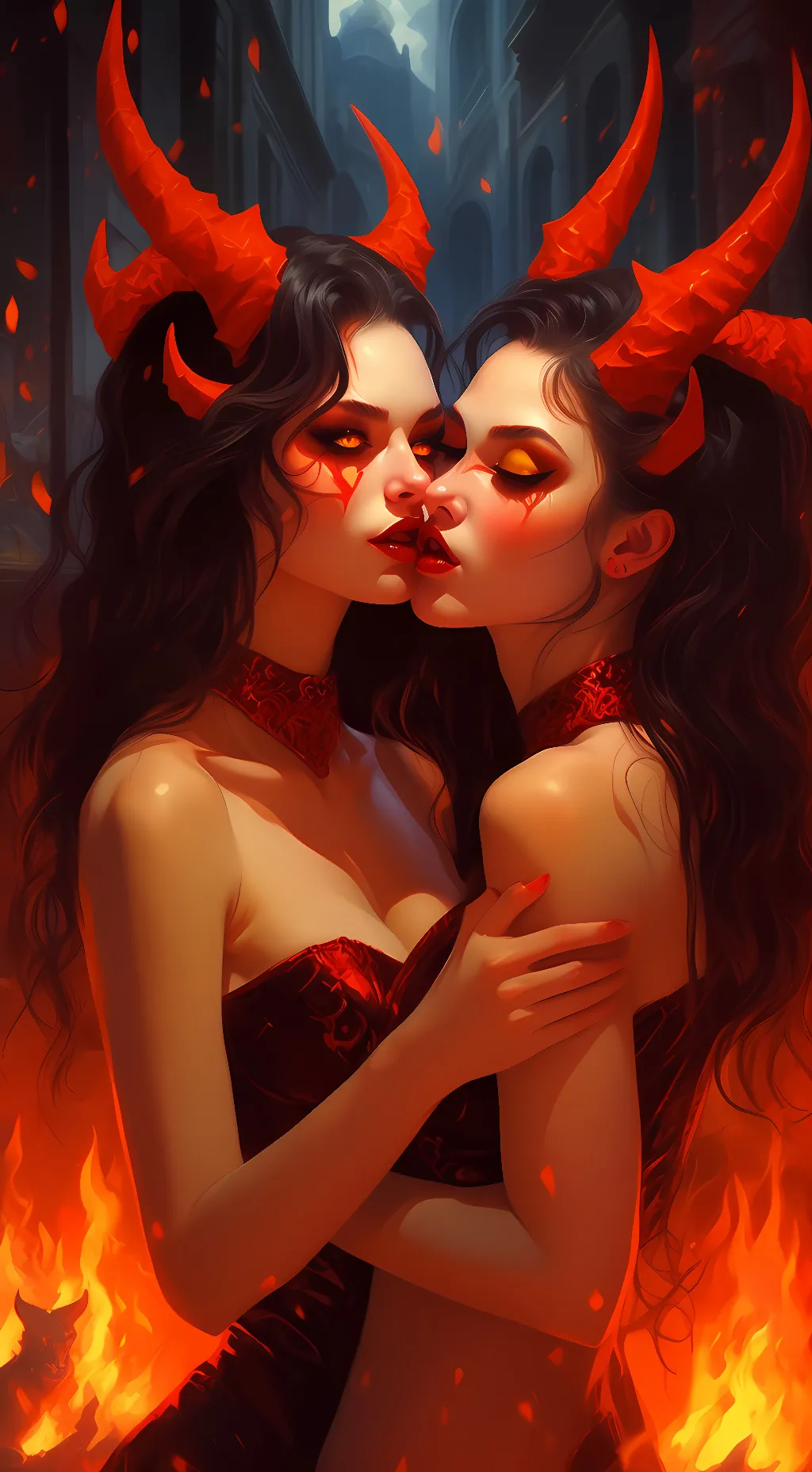 ai character: Devil Girls background