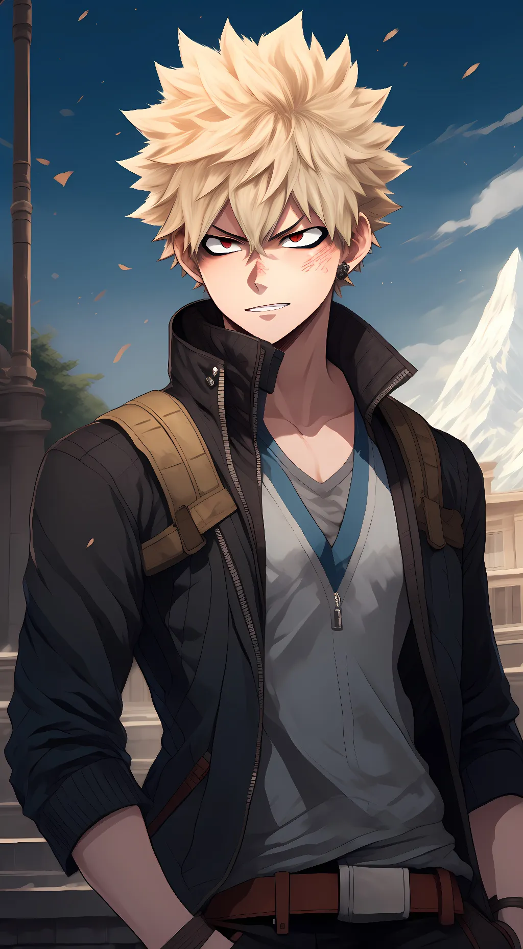 ai character: Katsuki Bakugou background
