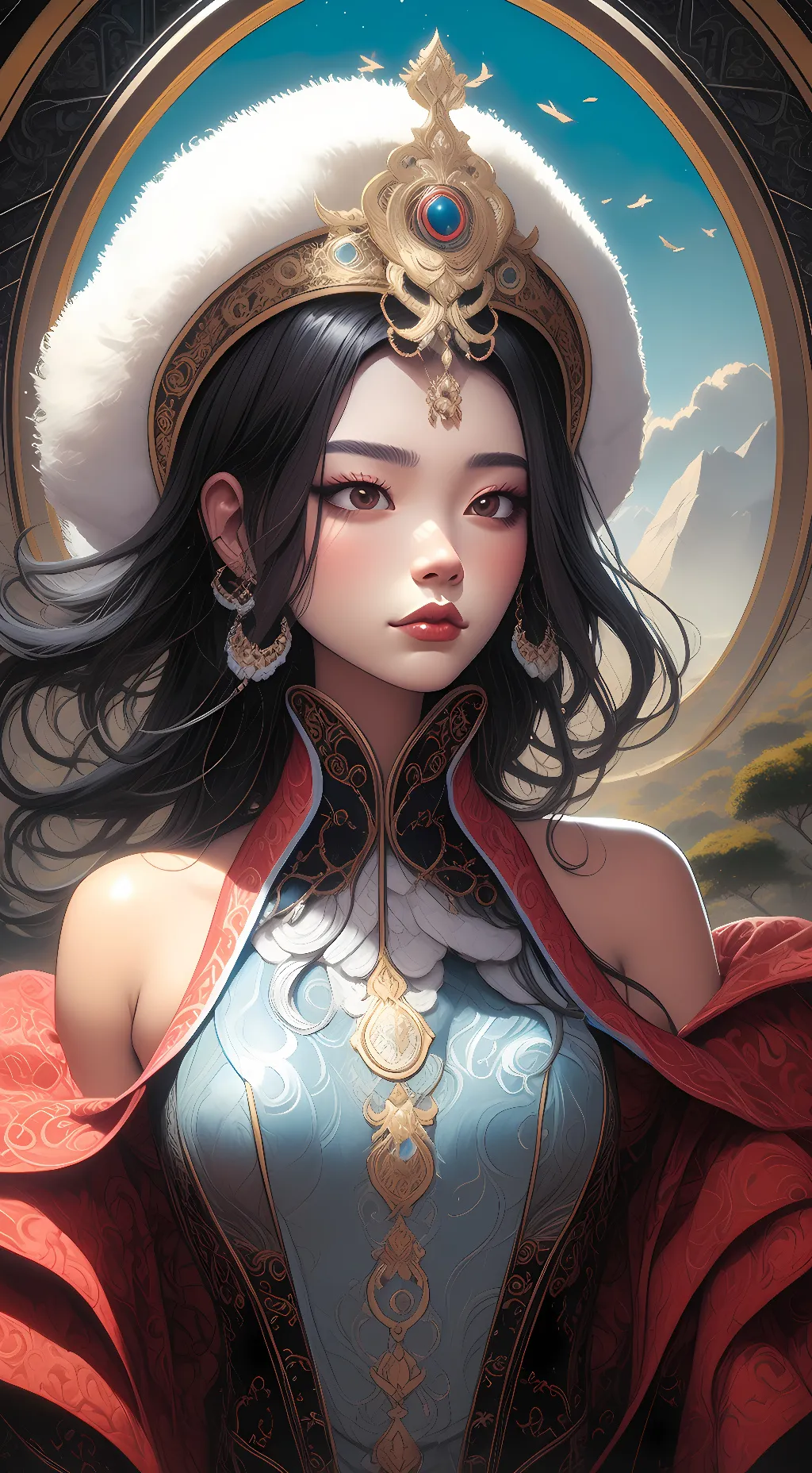 ai character: flower background