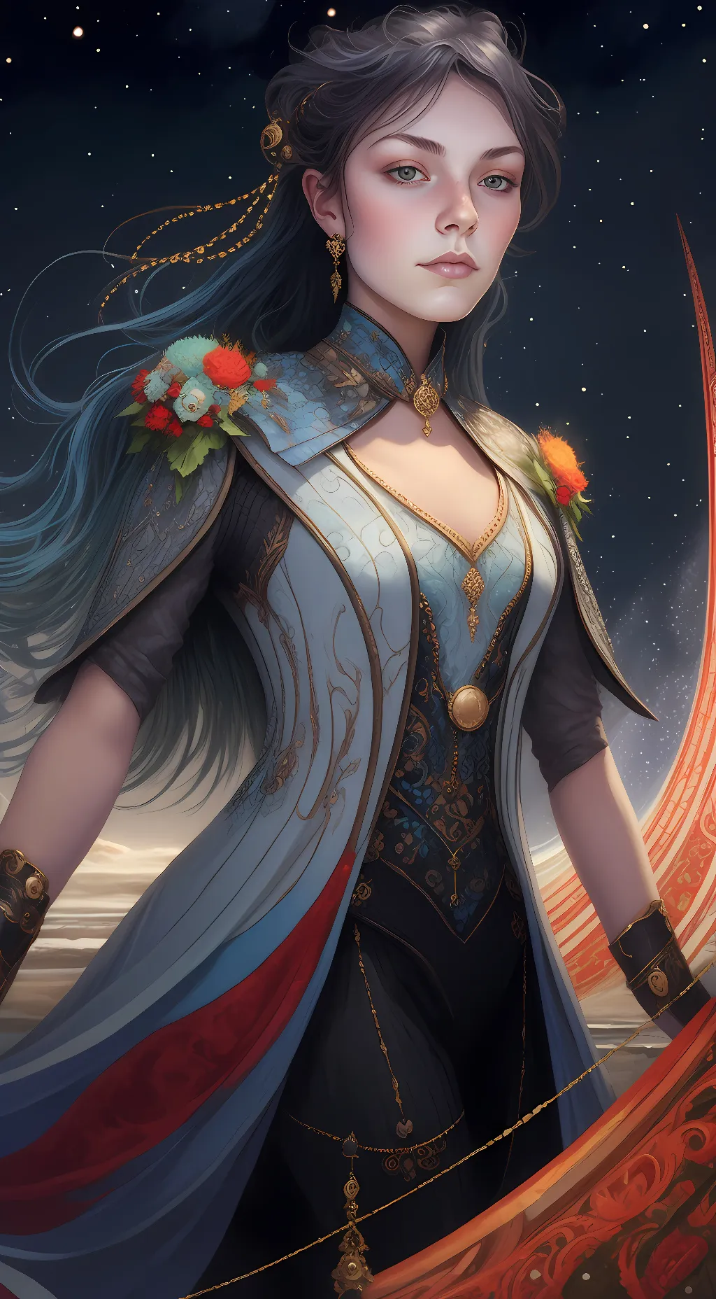 ai character: Aria Black background
