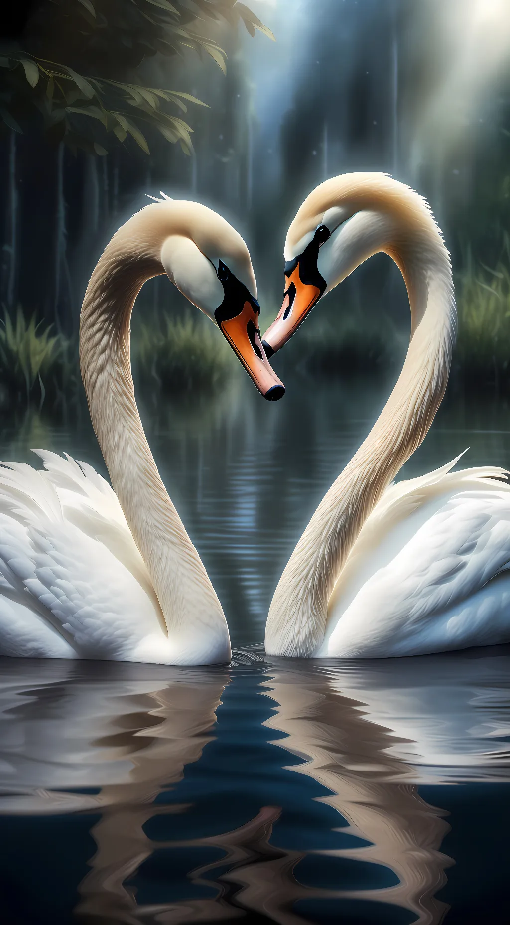 ai character: Heart Swan background