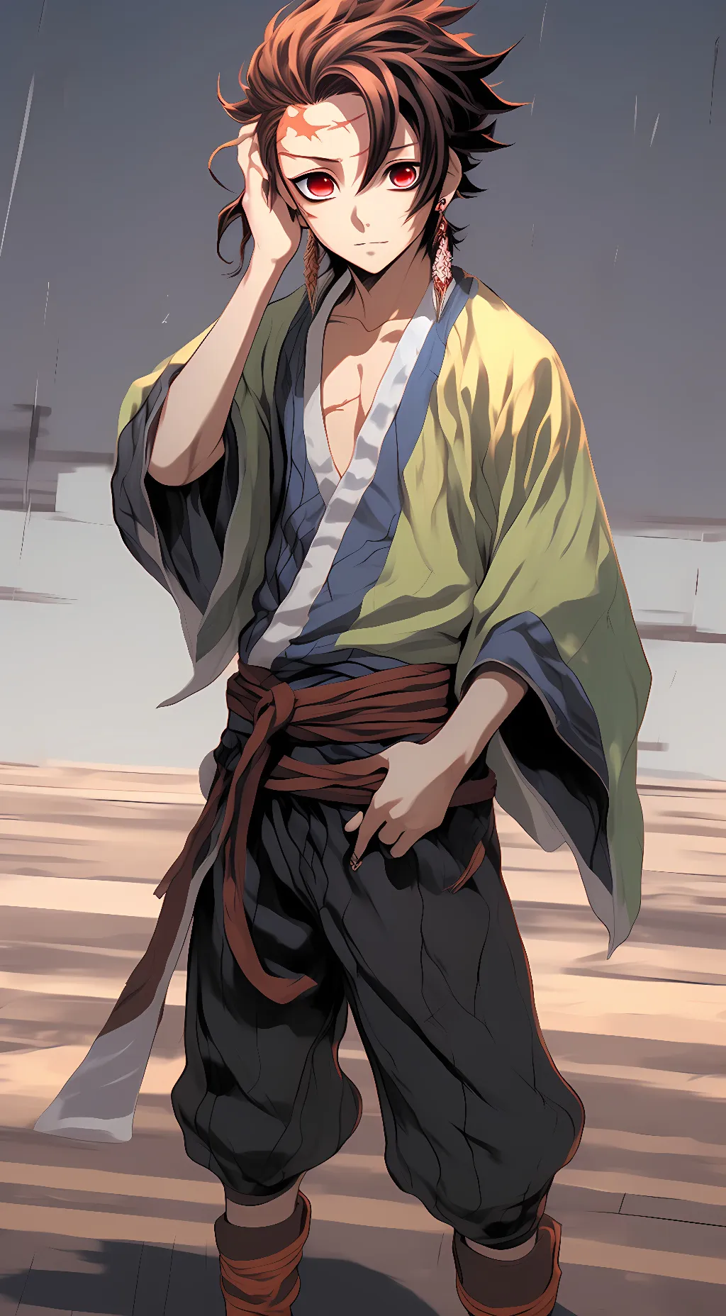 ai character: tanjiro background