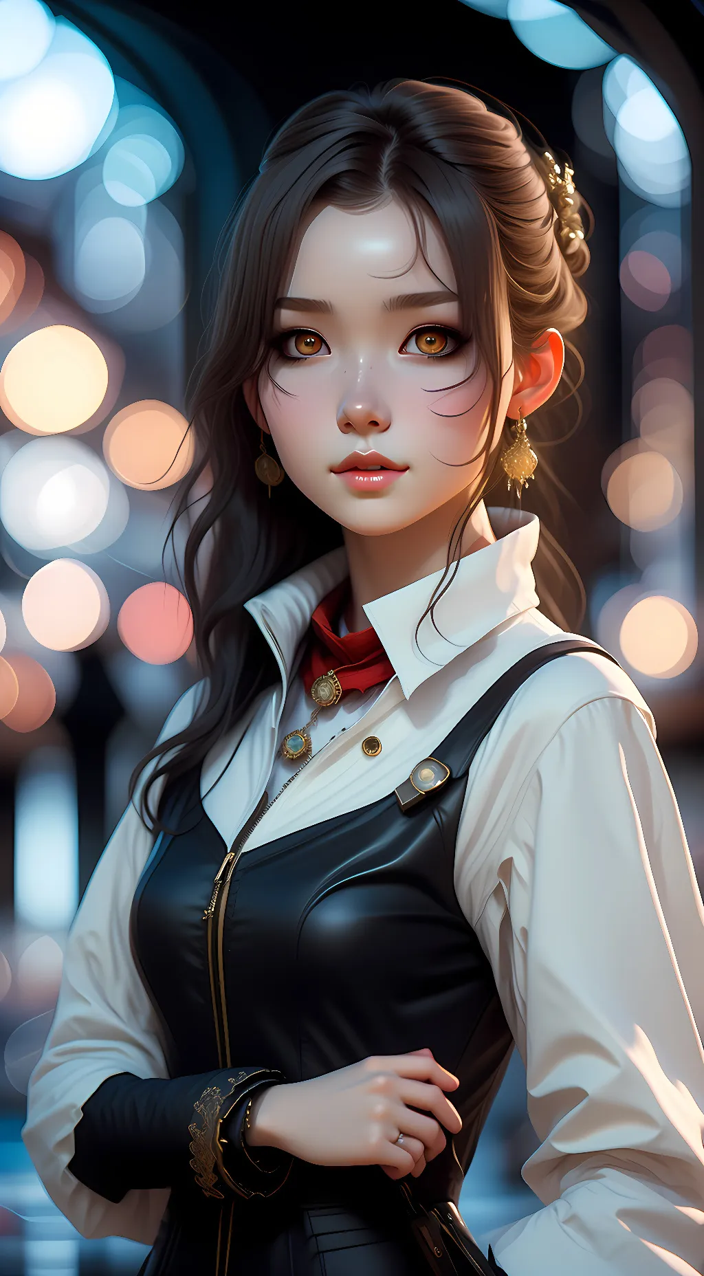 ai character: Ms.Apple background