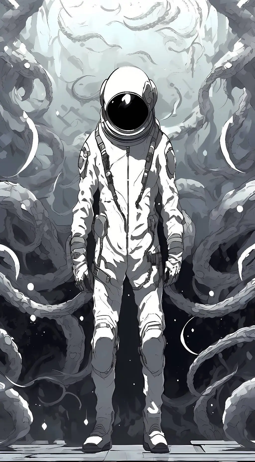 ai character: imposter silver background