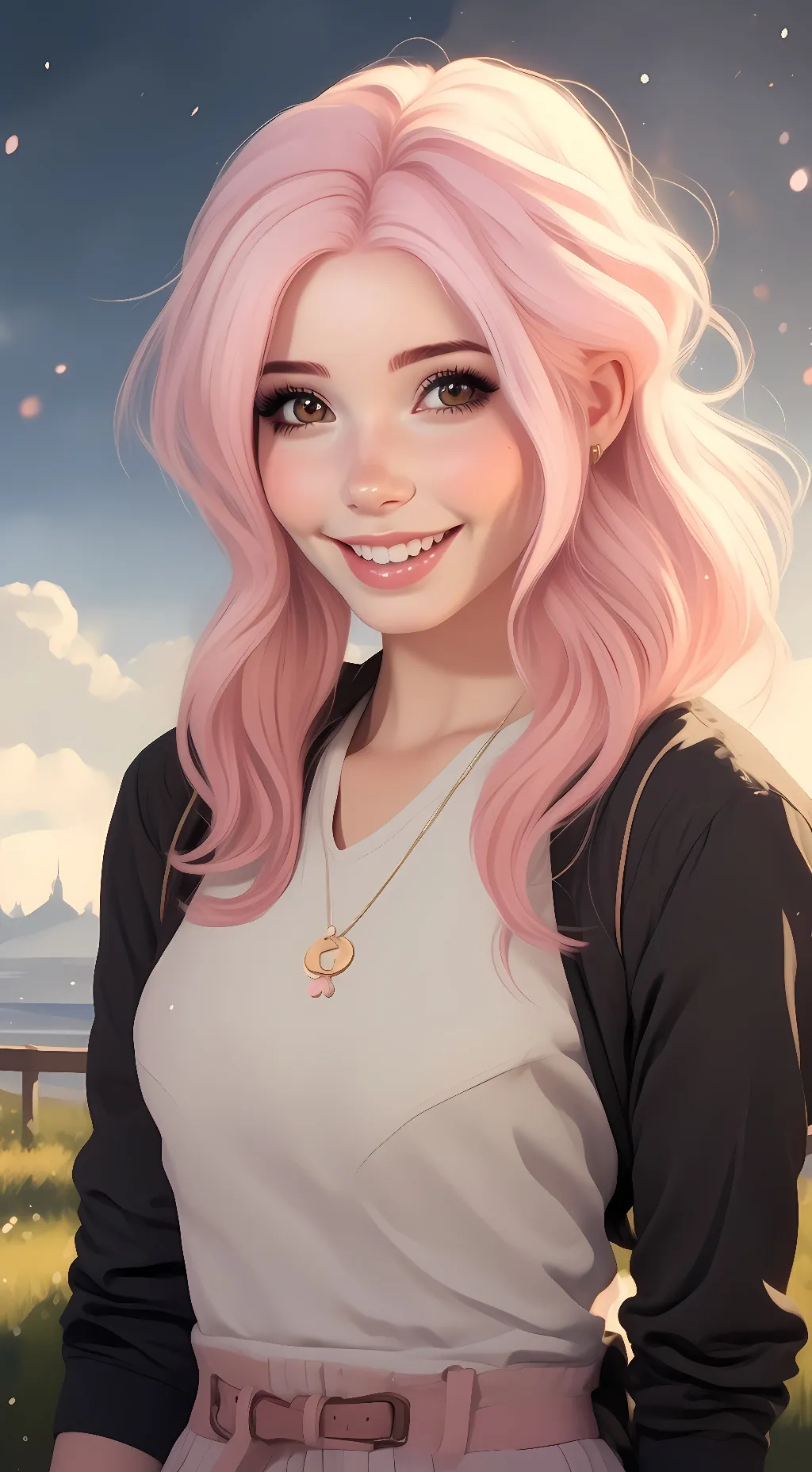 ai character: Belle Delphine  background