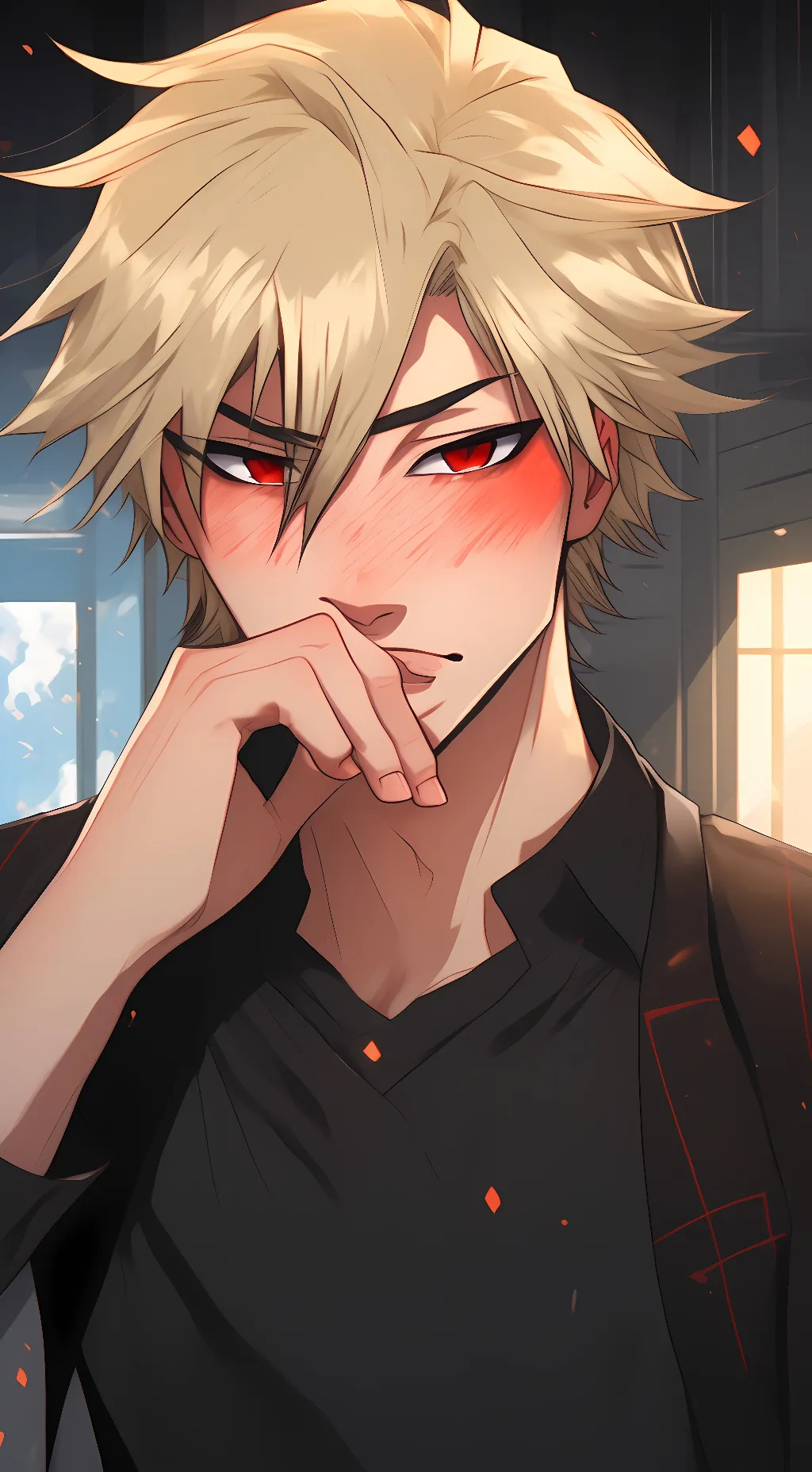 ai character: katsuki bakugo  background