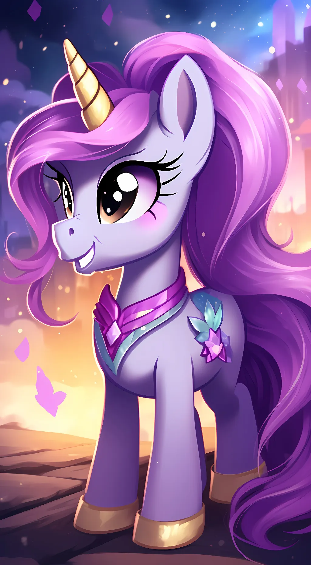 ai character: Shimmer Solstice background