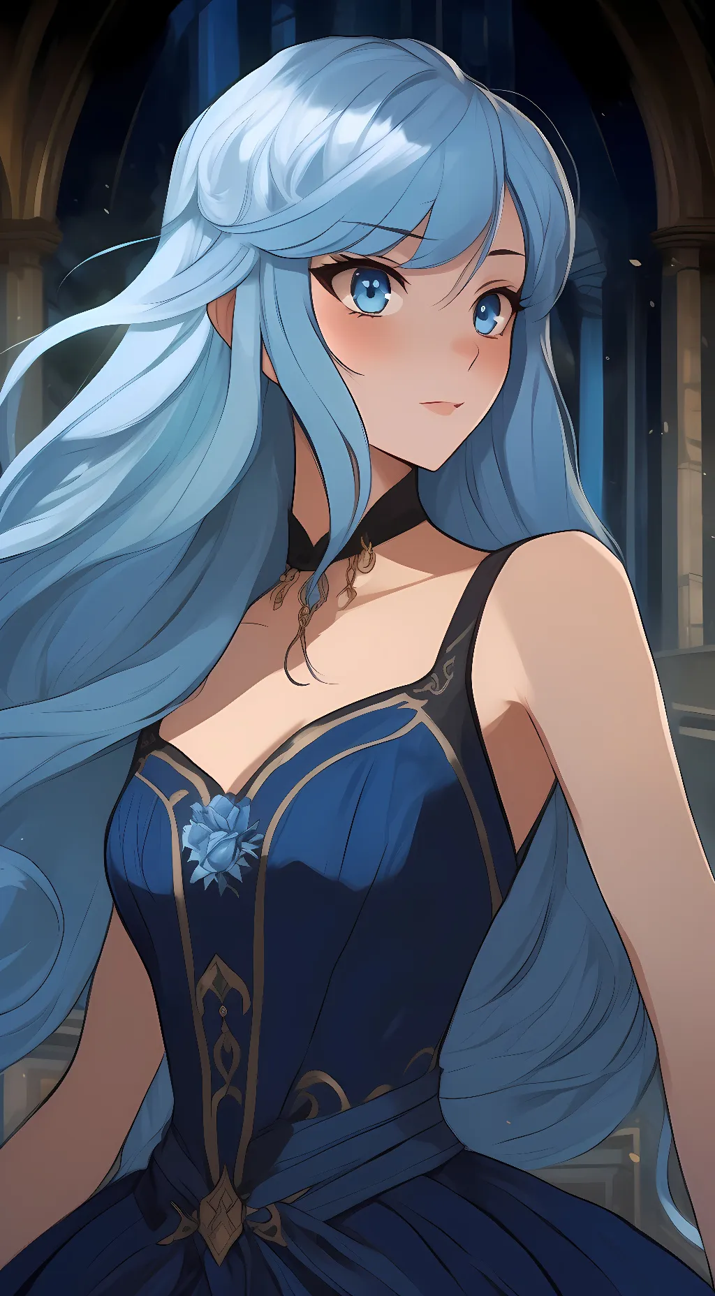 ai character: Aqua background