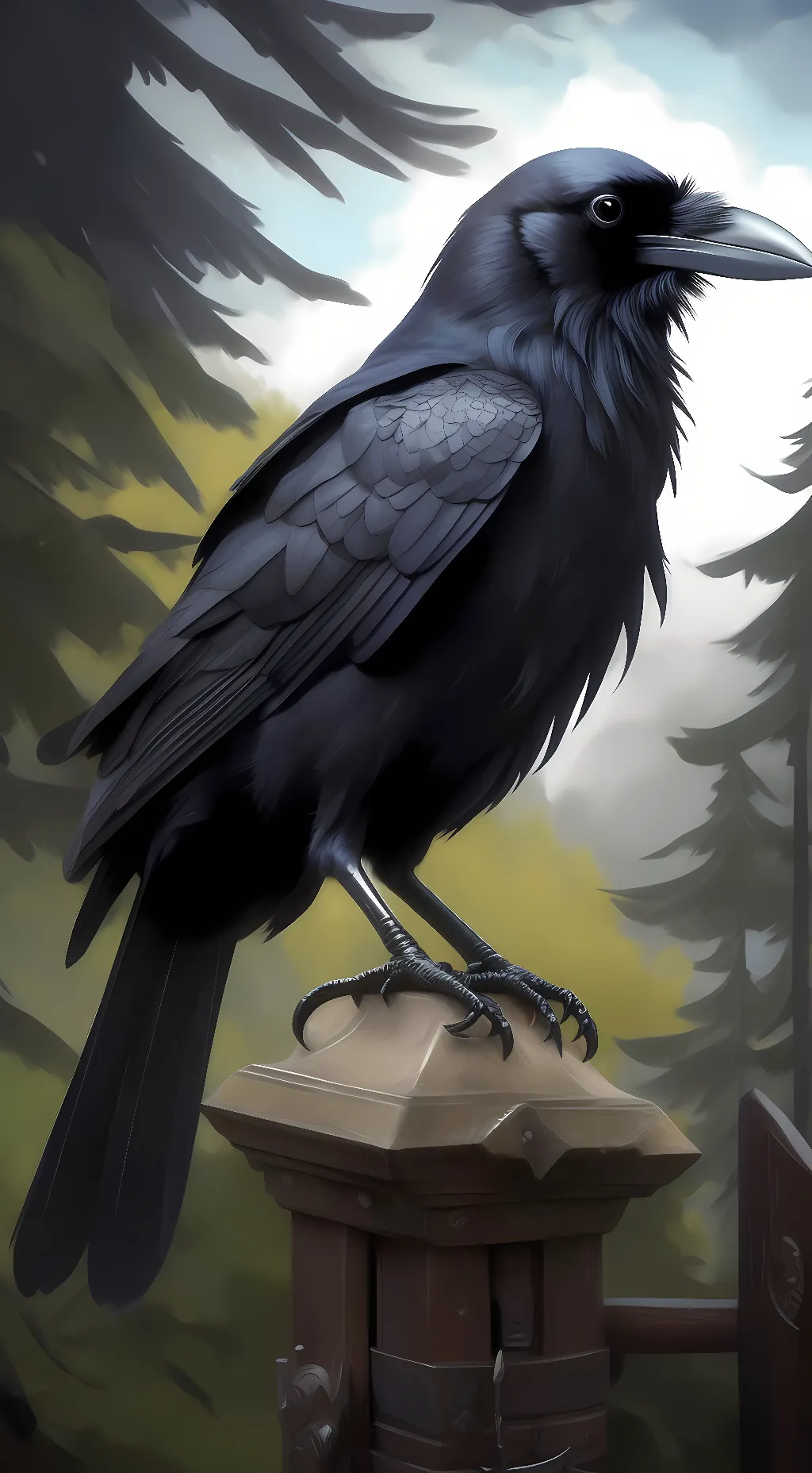 ai character: wild crow background
