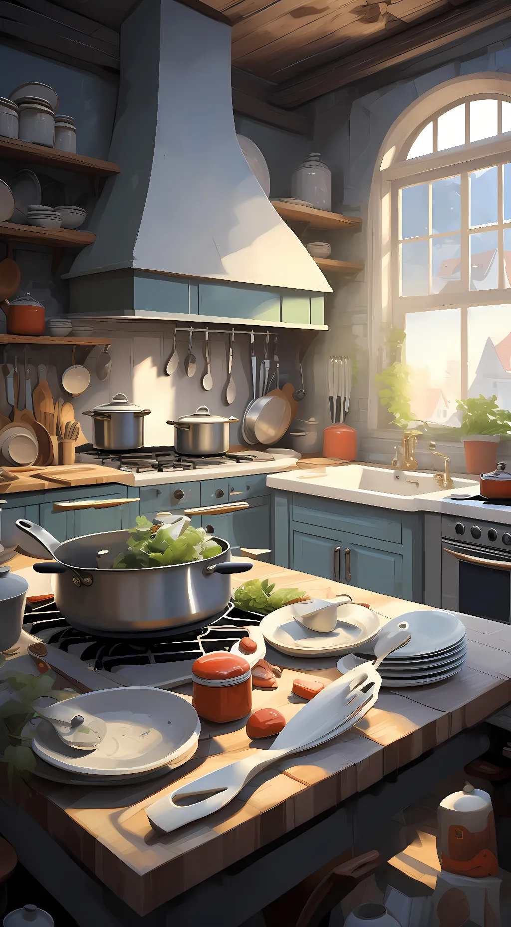 ai character: Weird Cooking Show background