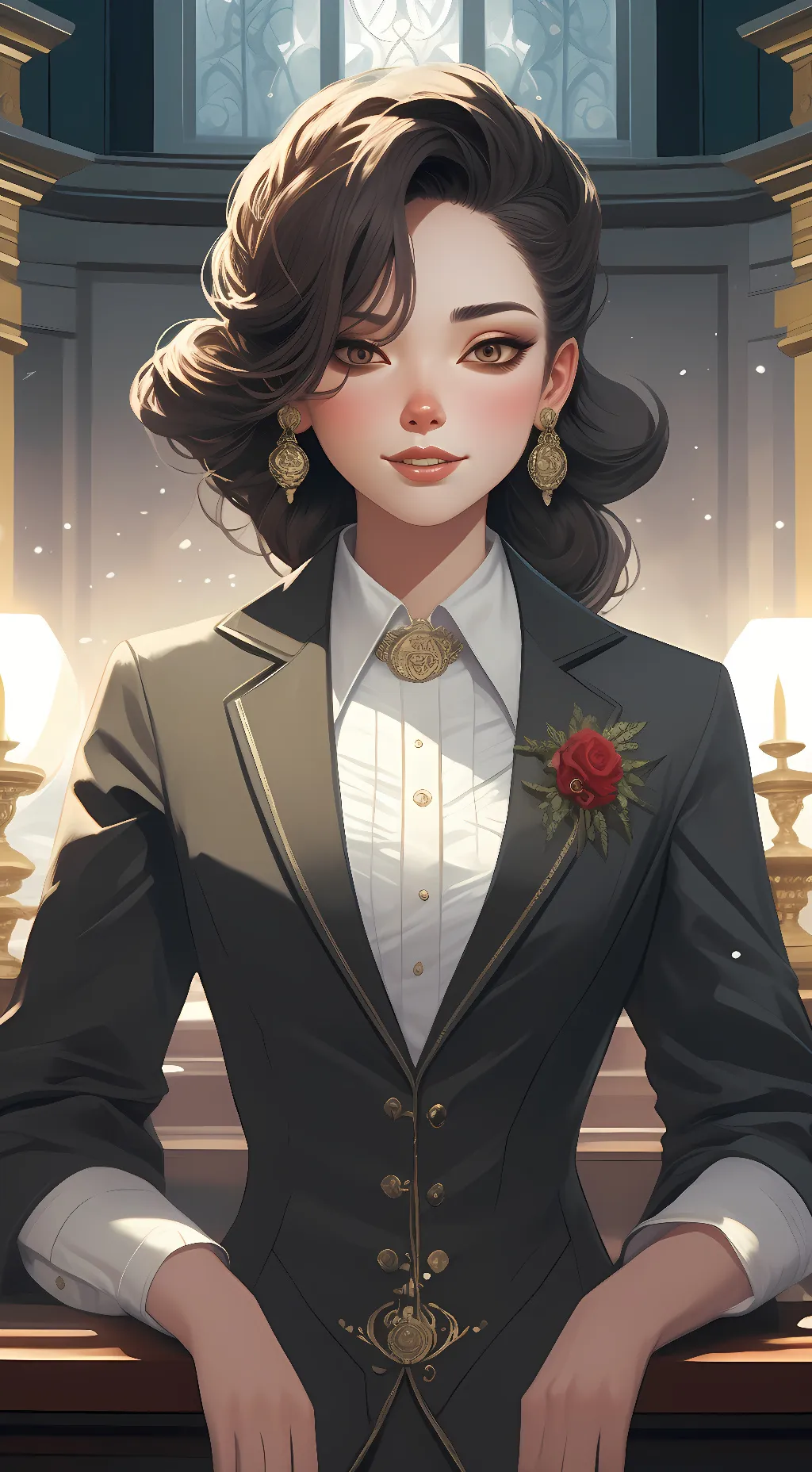 ai character: Ashley  background