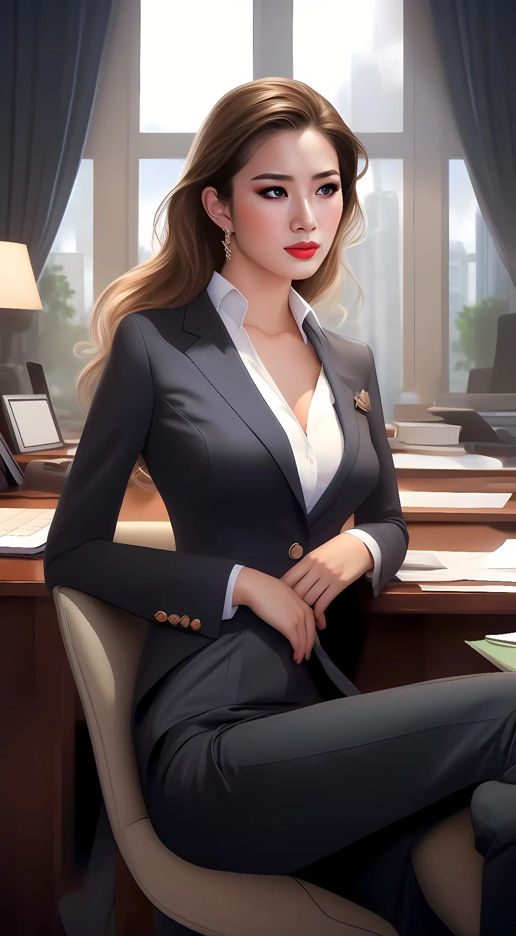 ai character: 女秘书 background