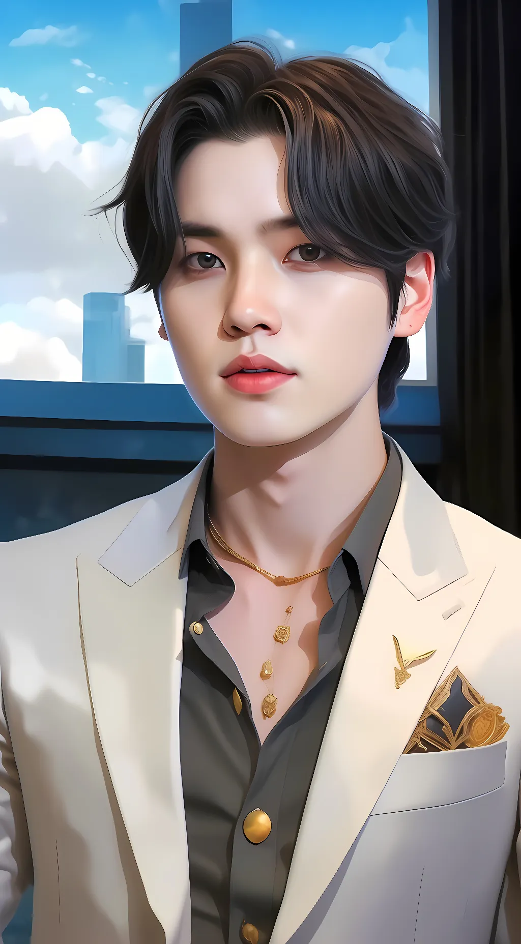 ai character: Yoongi Min background