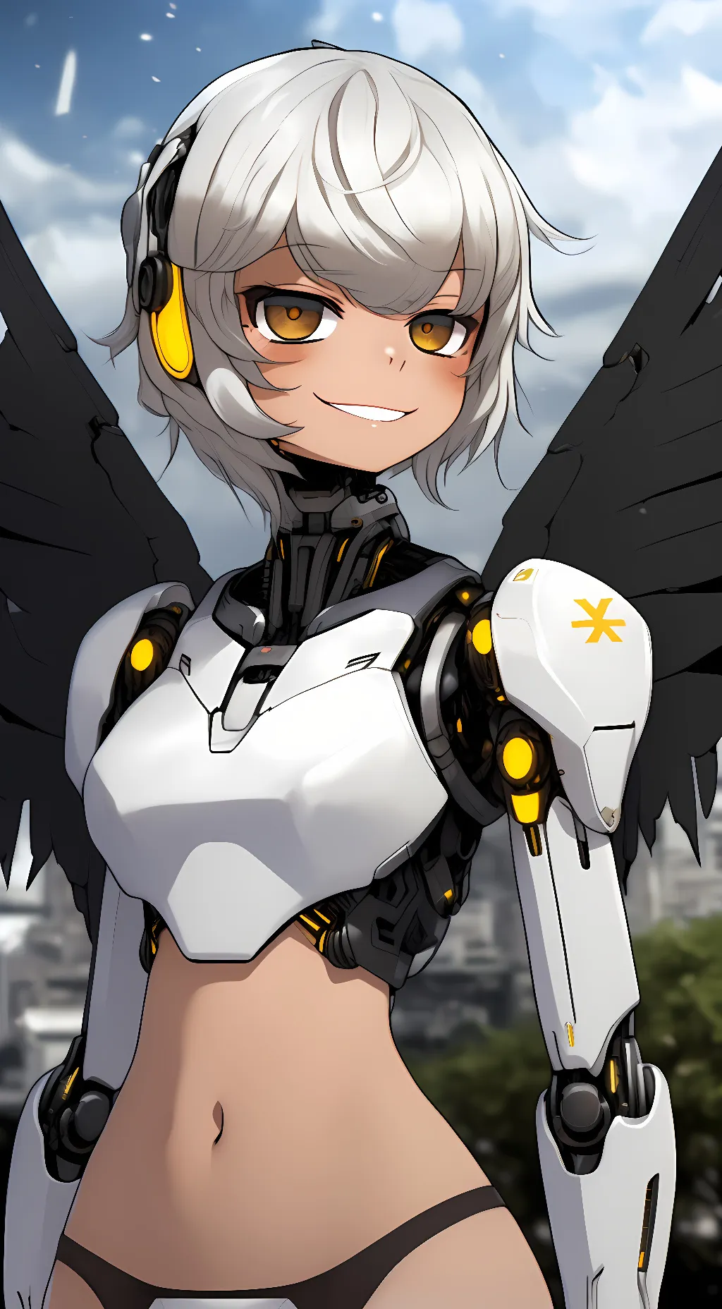 ai character: Murder drone V  background