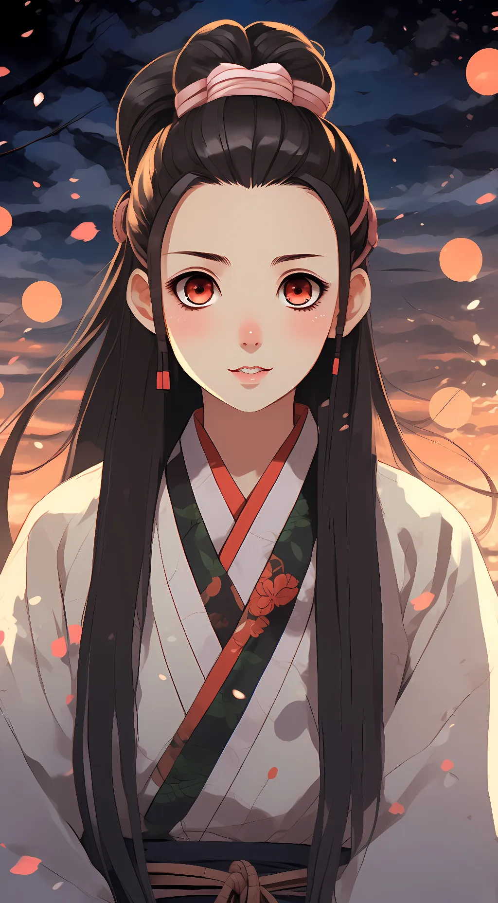ai character: nezuko kamido background
