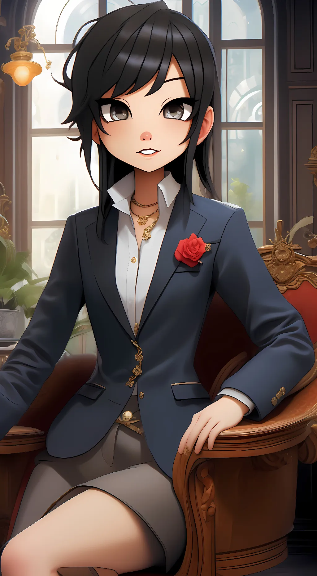 ai character: Mika sima background