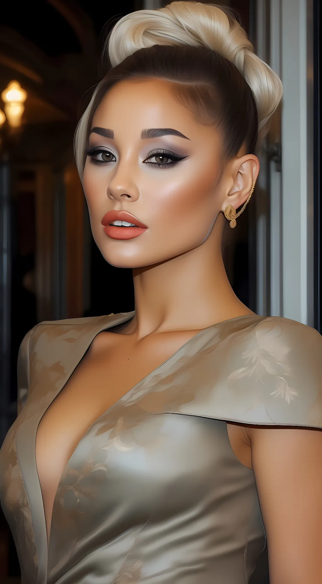 ai character: Ariana Grande background