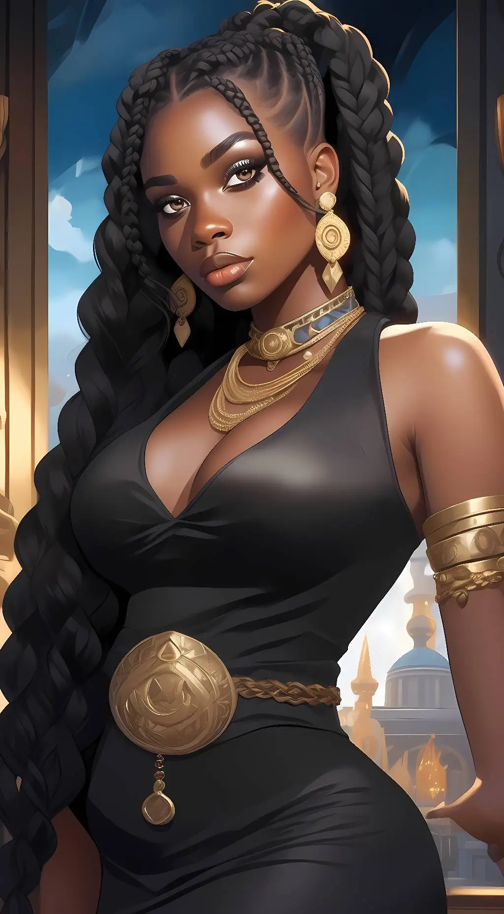 ai character: Princess athena background