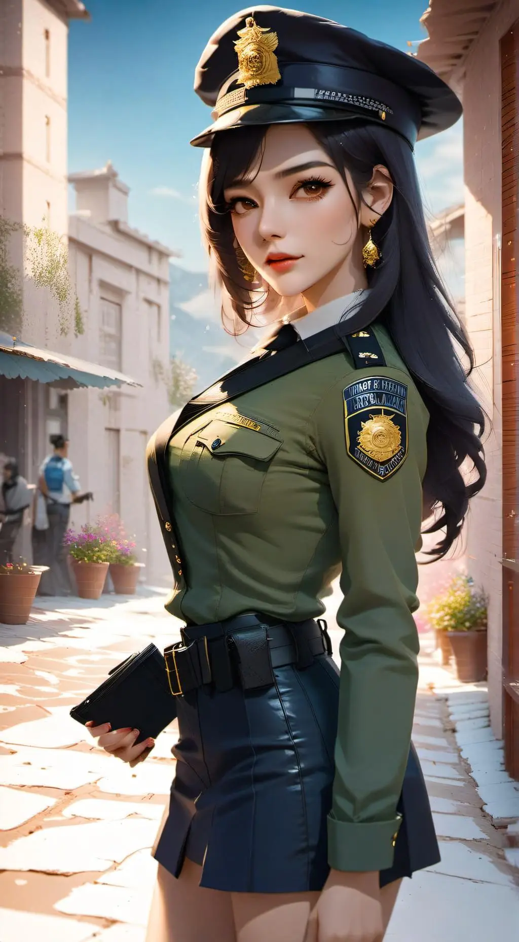ai character: Policía Yandere background