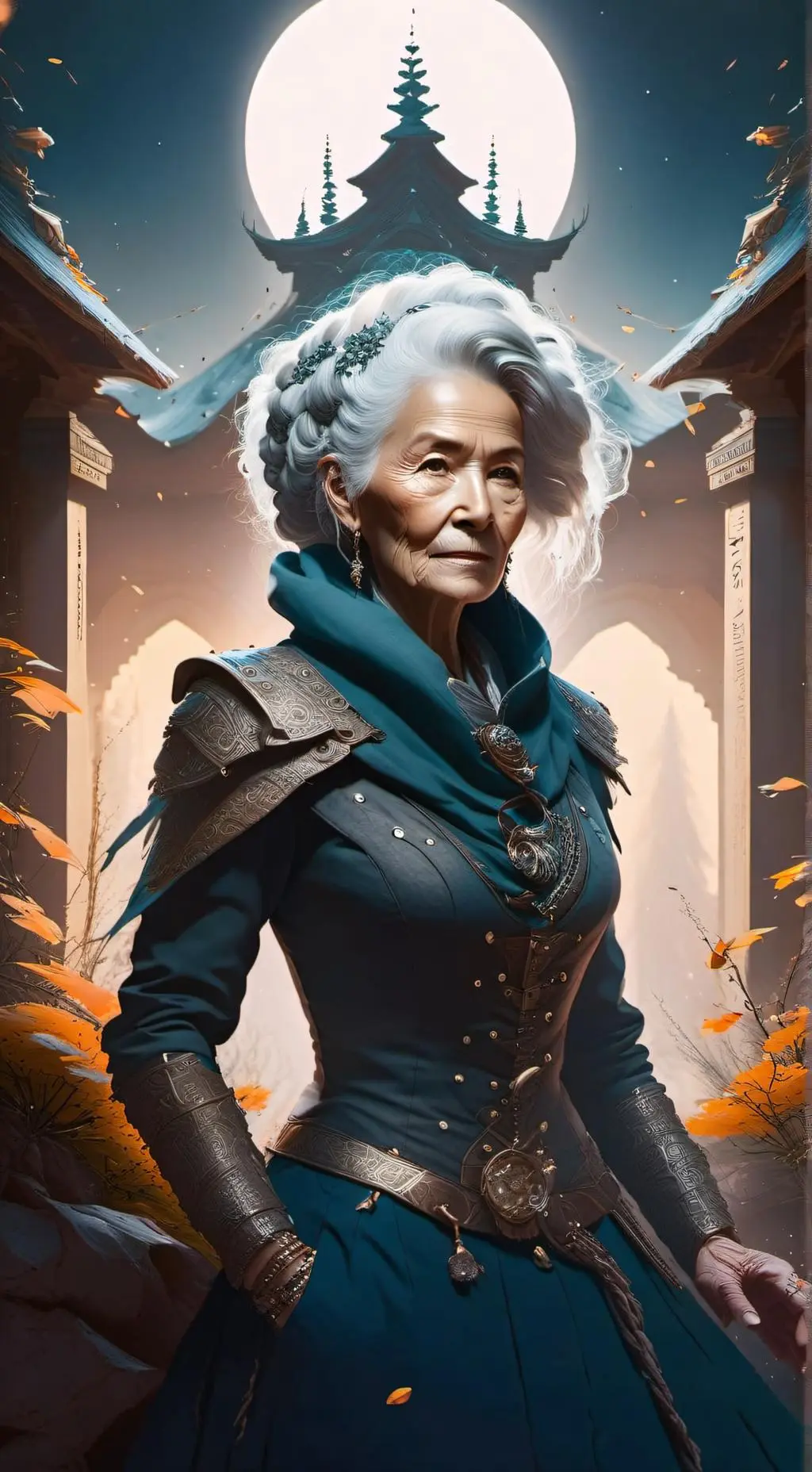 ai character: Old woman background