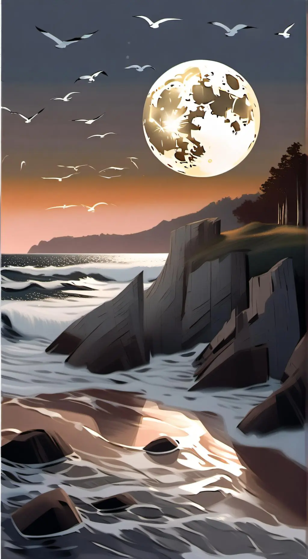 ai character: going to the Moon background