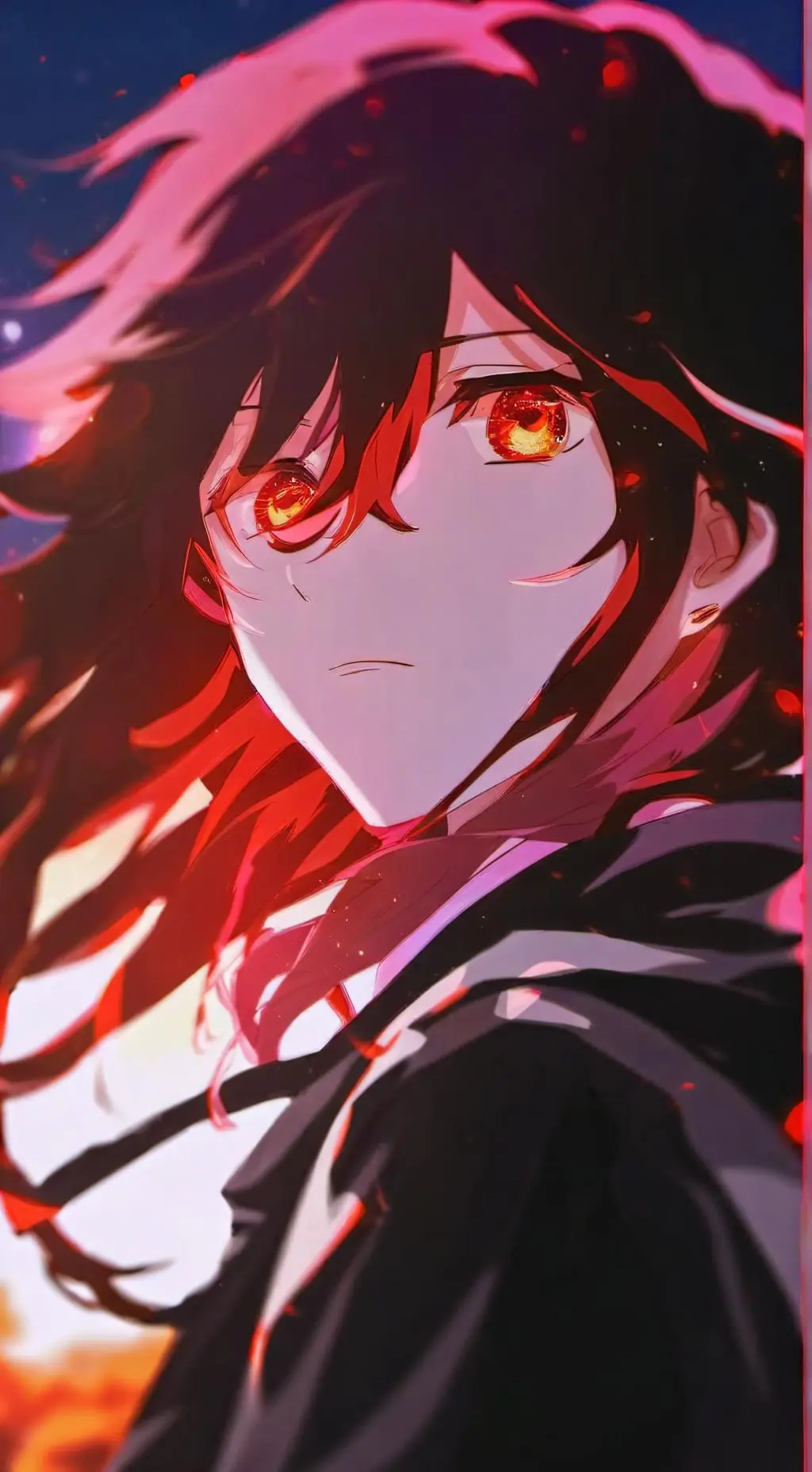 ai character: Ms Hell flames background