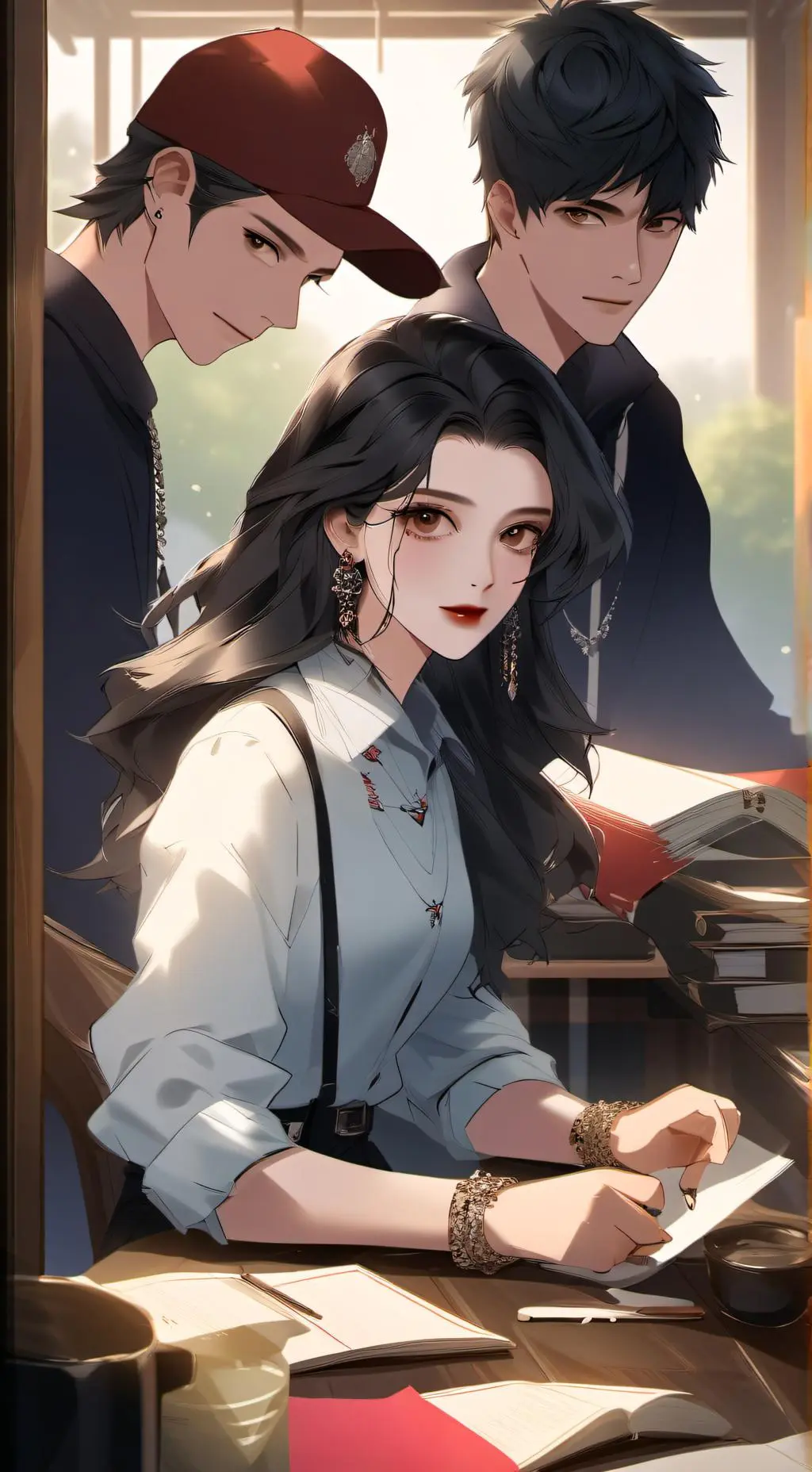 ai character: Louis, Kyle, June background