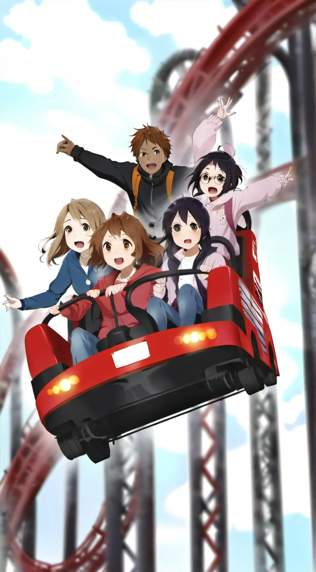 ai character: roller coaster background