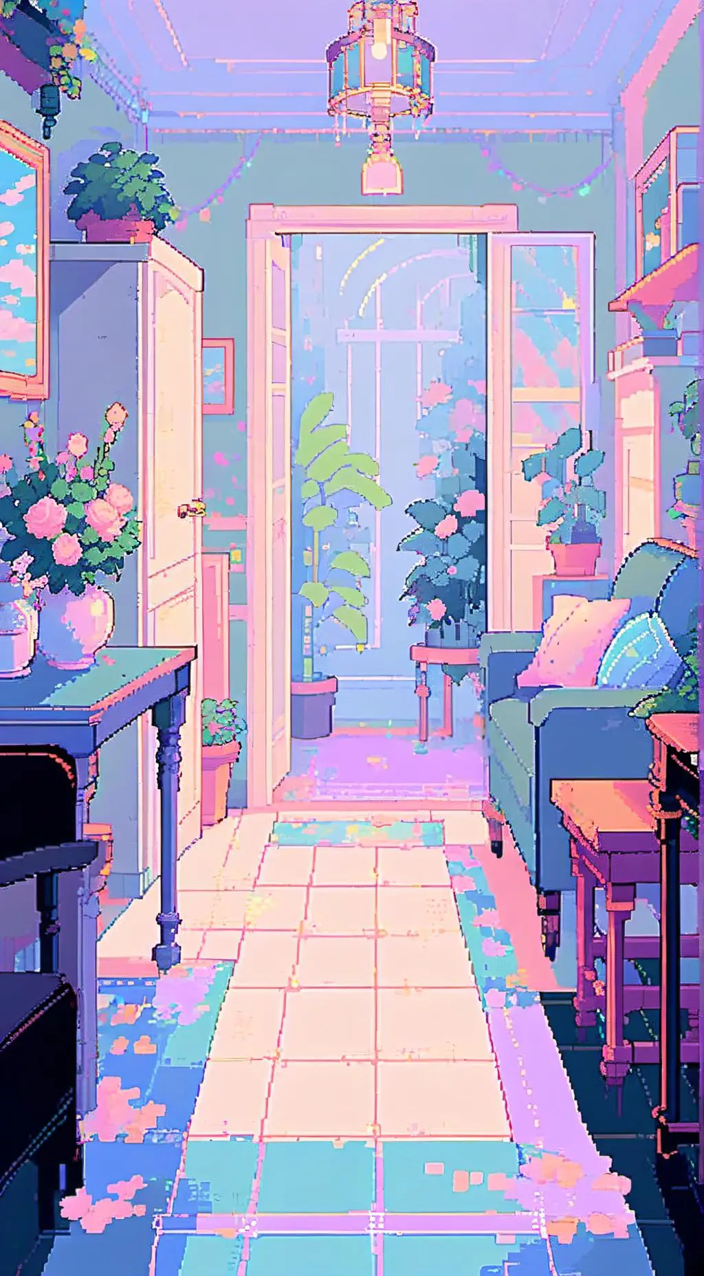 ai character: Pomni sad background