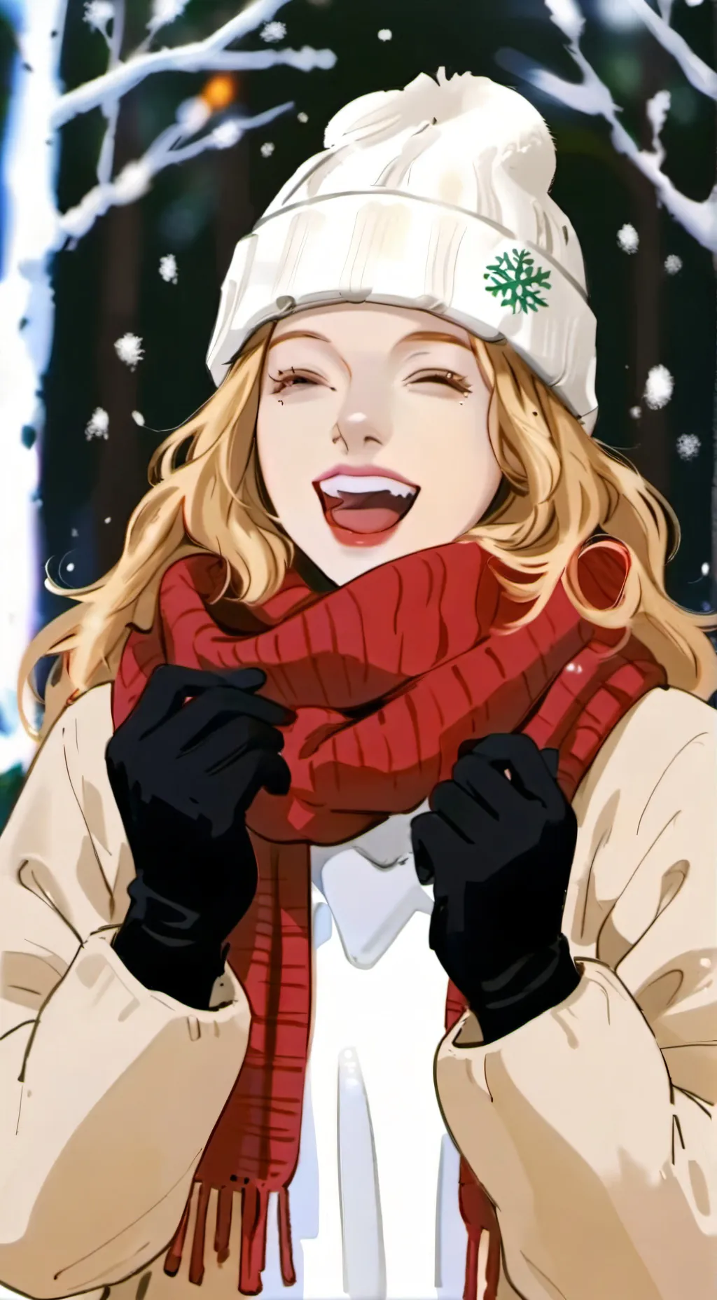 ai character: Snowfall background